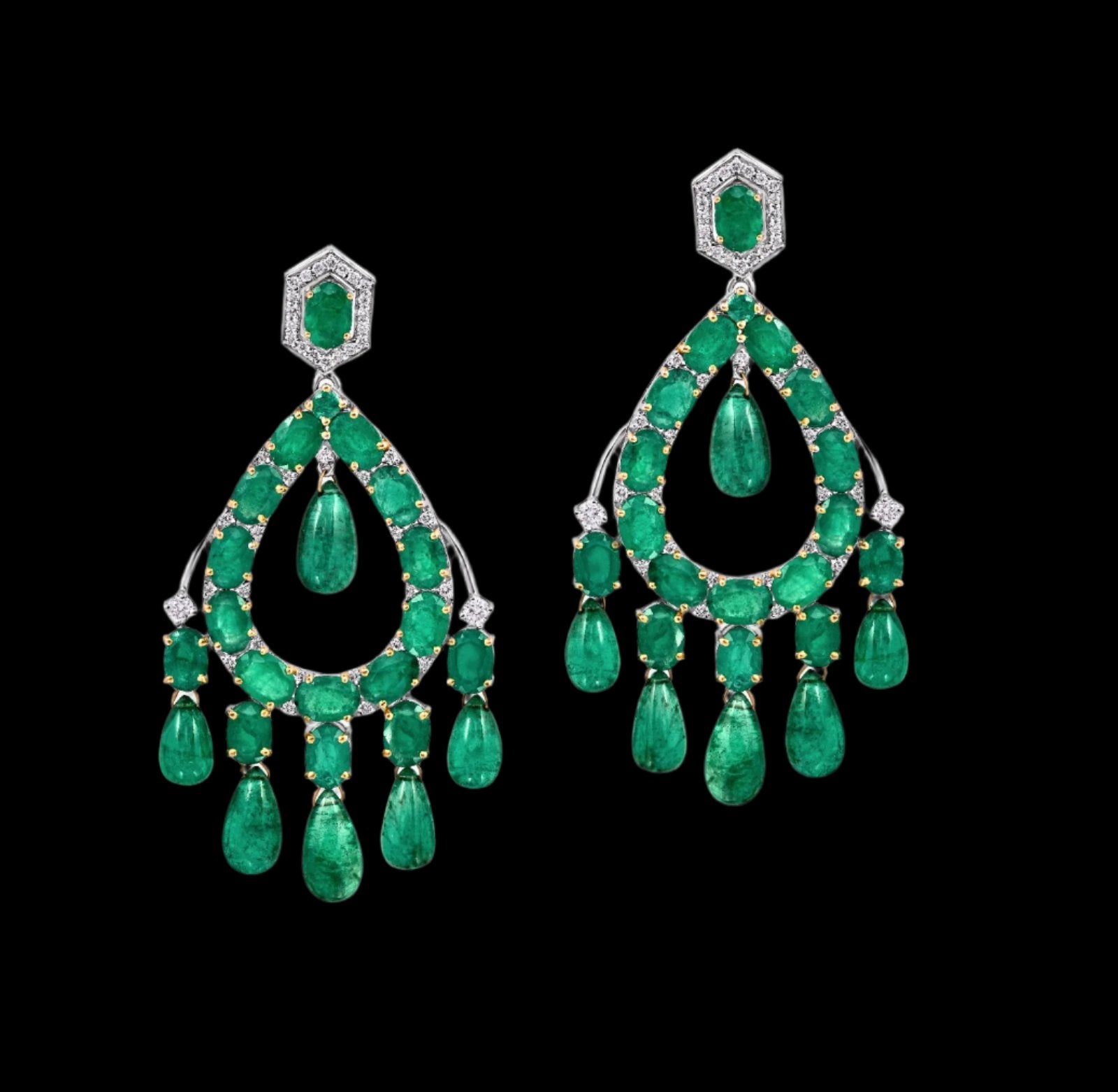 Mohar x Gemfields Emerald Droplet Danglers