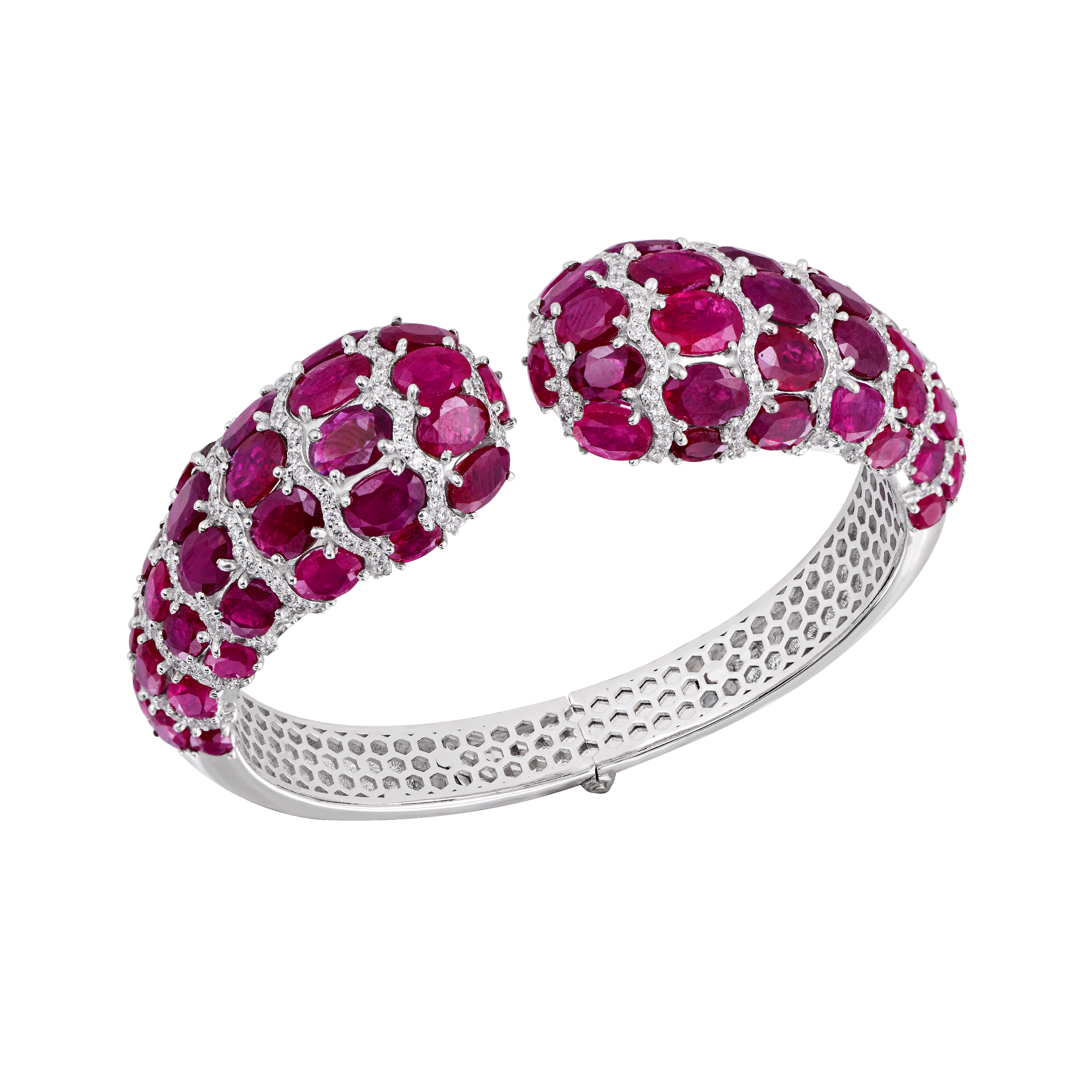 Mohar x Gemfields Mozambique Ruby & Encrusted Diamond Bangle Cuff