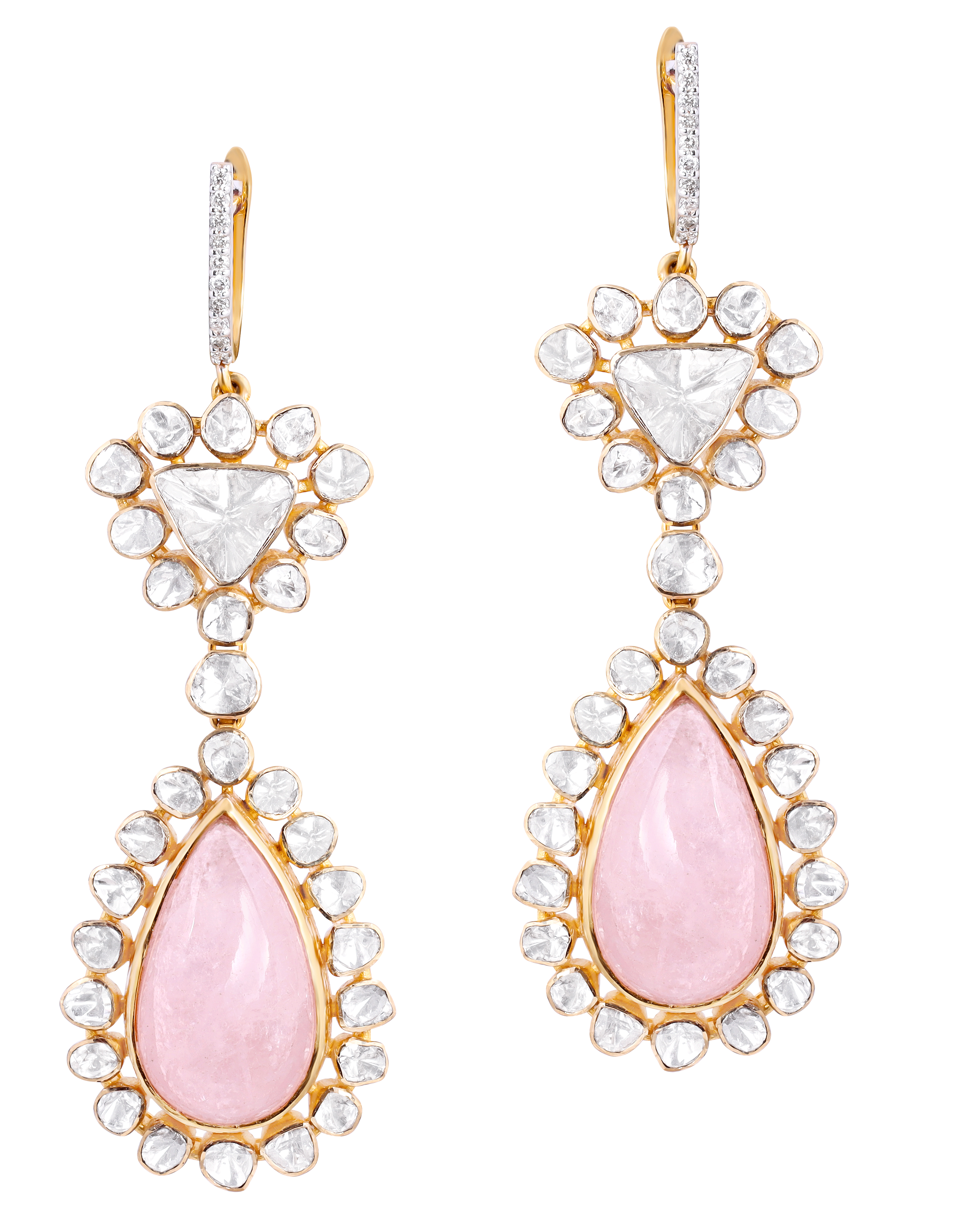 Mohar Morganite & Polki Long Earring