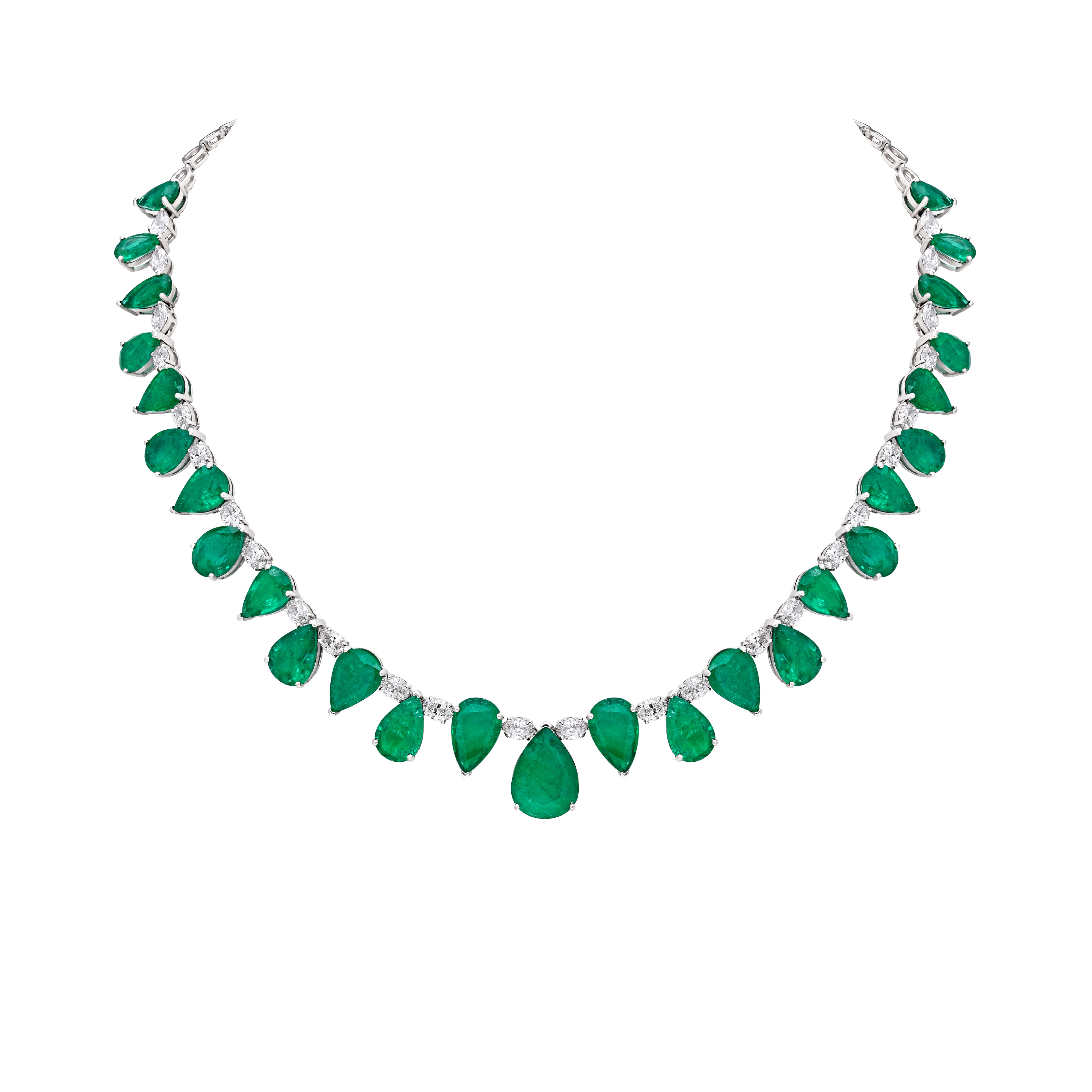 Mohar x Gemfields Emerald & Diamond Droplet Necklace