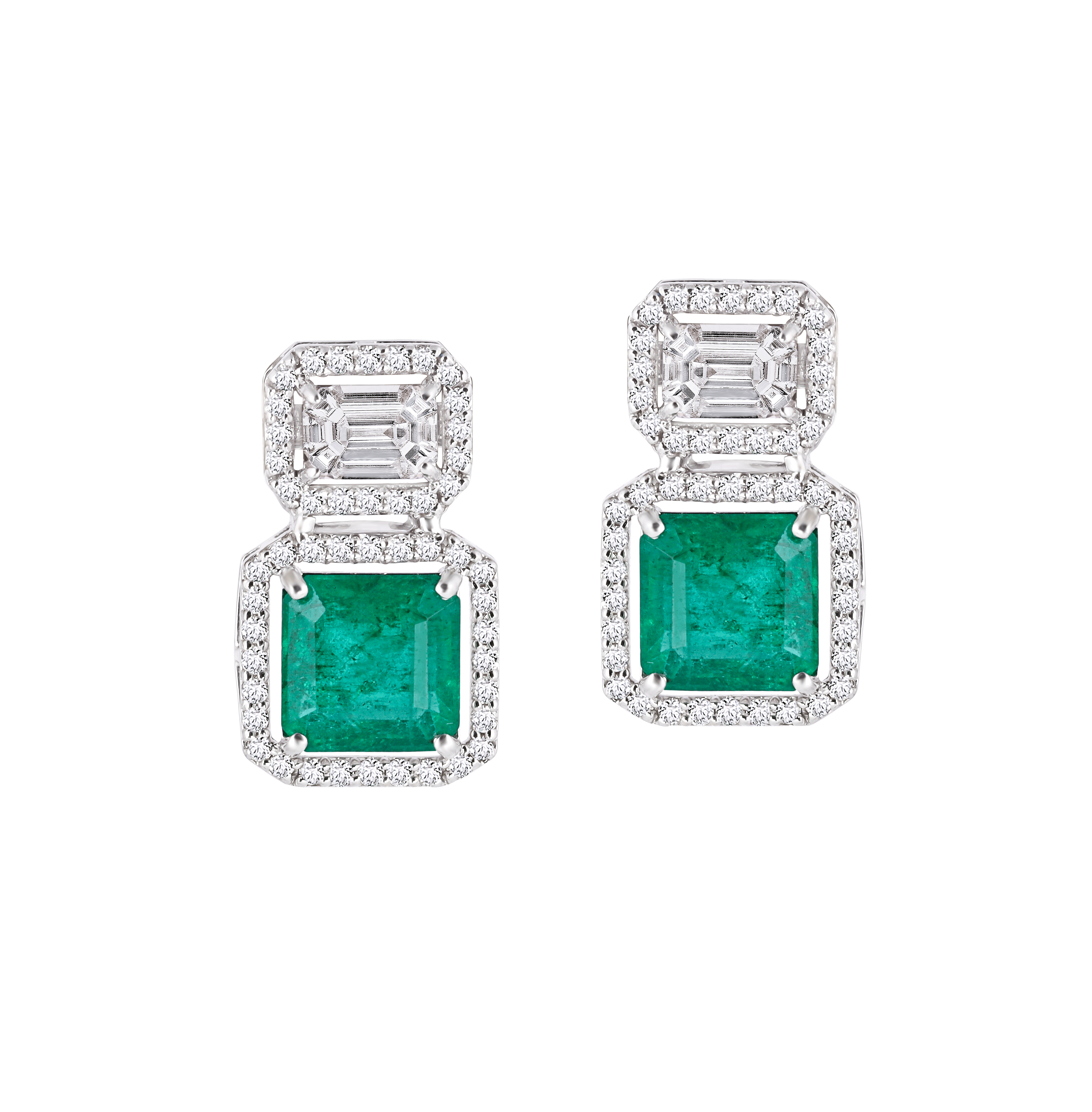 Mohar x Gemfields Diamond & Emerald Drop Studs