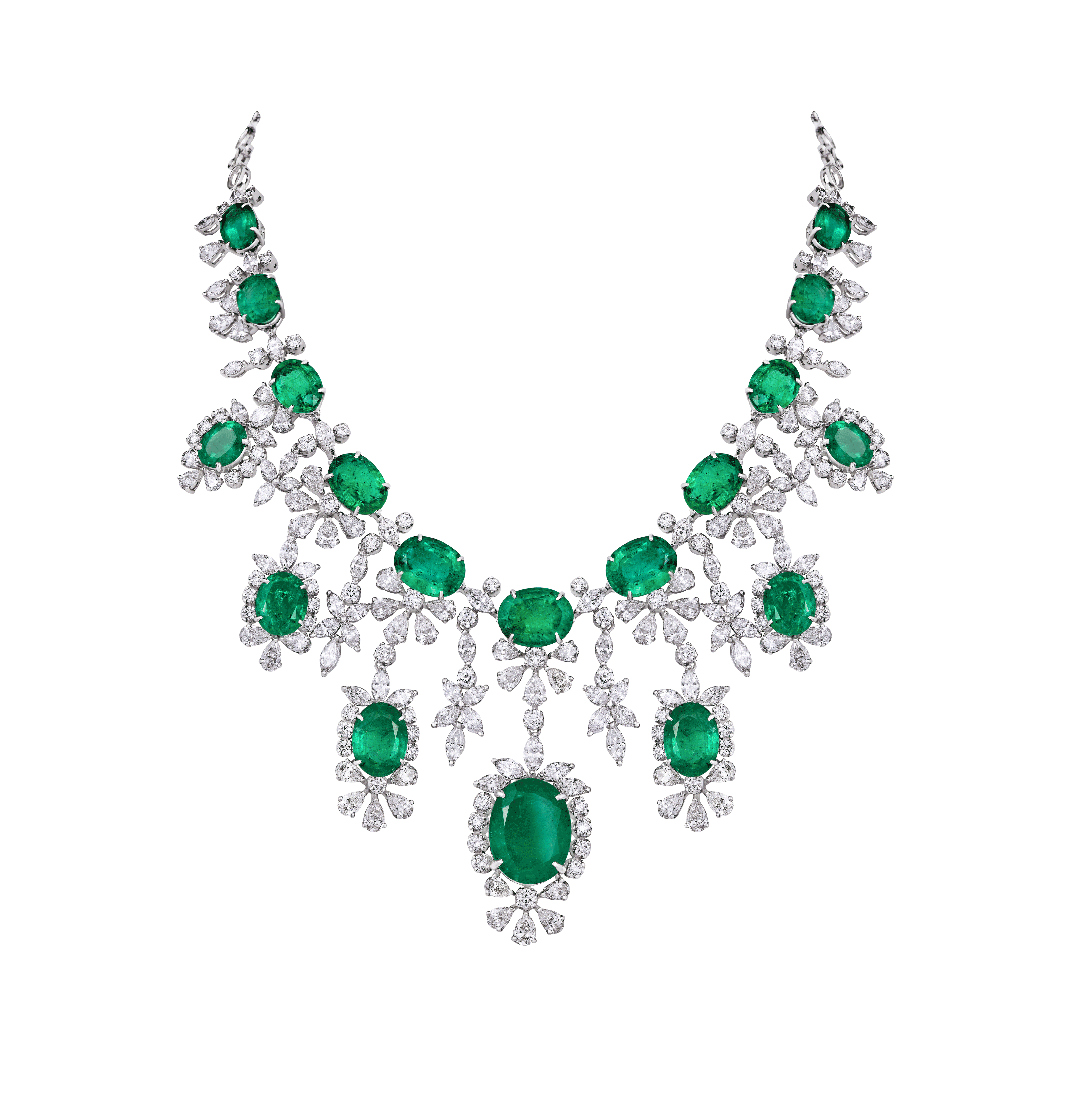 Mohar x Gemfields Emerald & Diamond Blossom Necklace