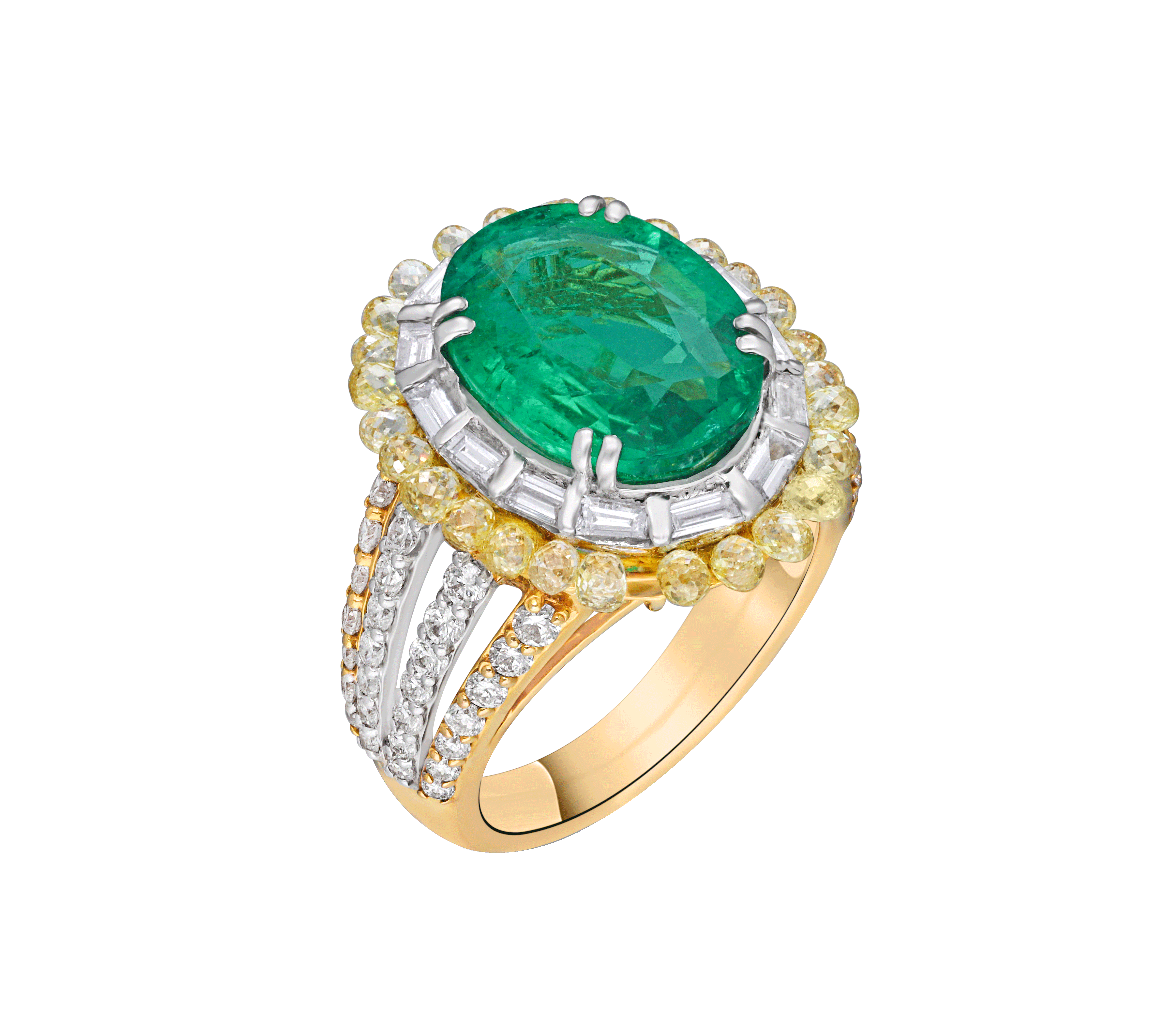 Mohar x Gemfields Emerald and Diamond Serenity Ring