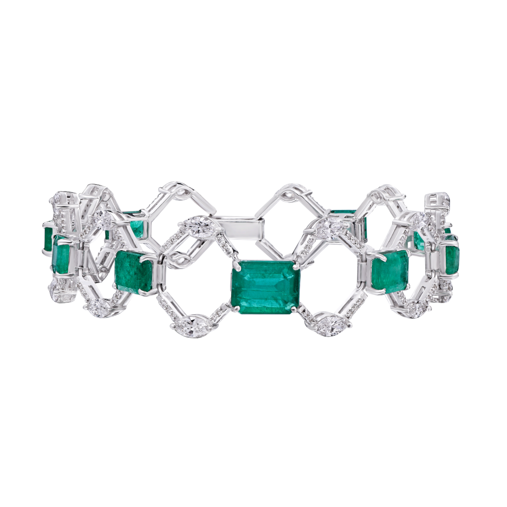 Mohar Emerald and Diamond Cascade Bracelet