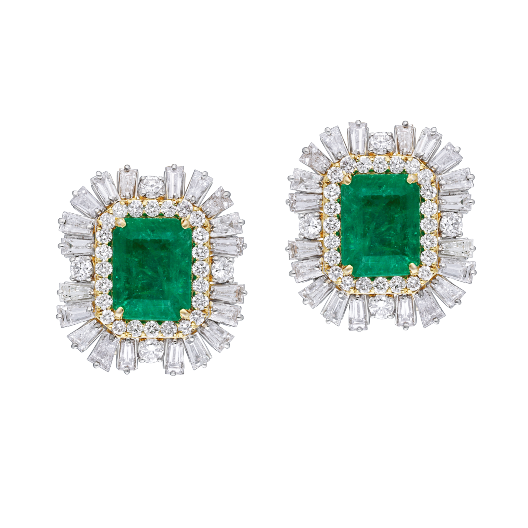 Mohar Diamond Encrusted Emerald Studs