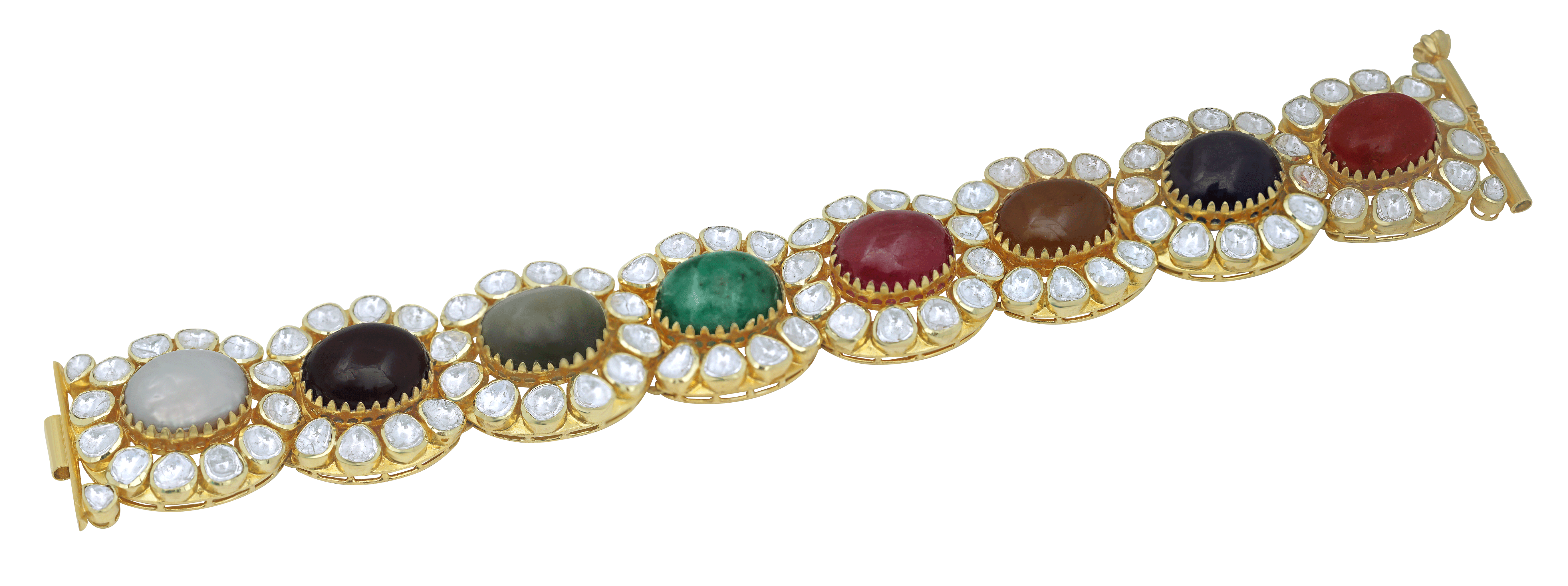 Mohar Navratan Stone Flat Bracelet