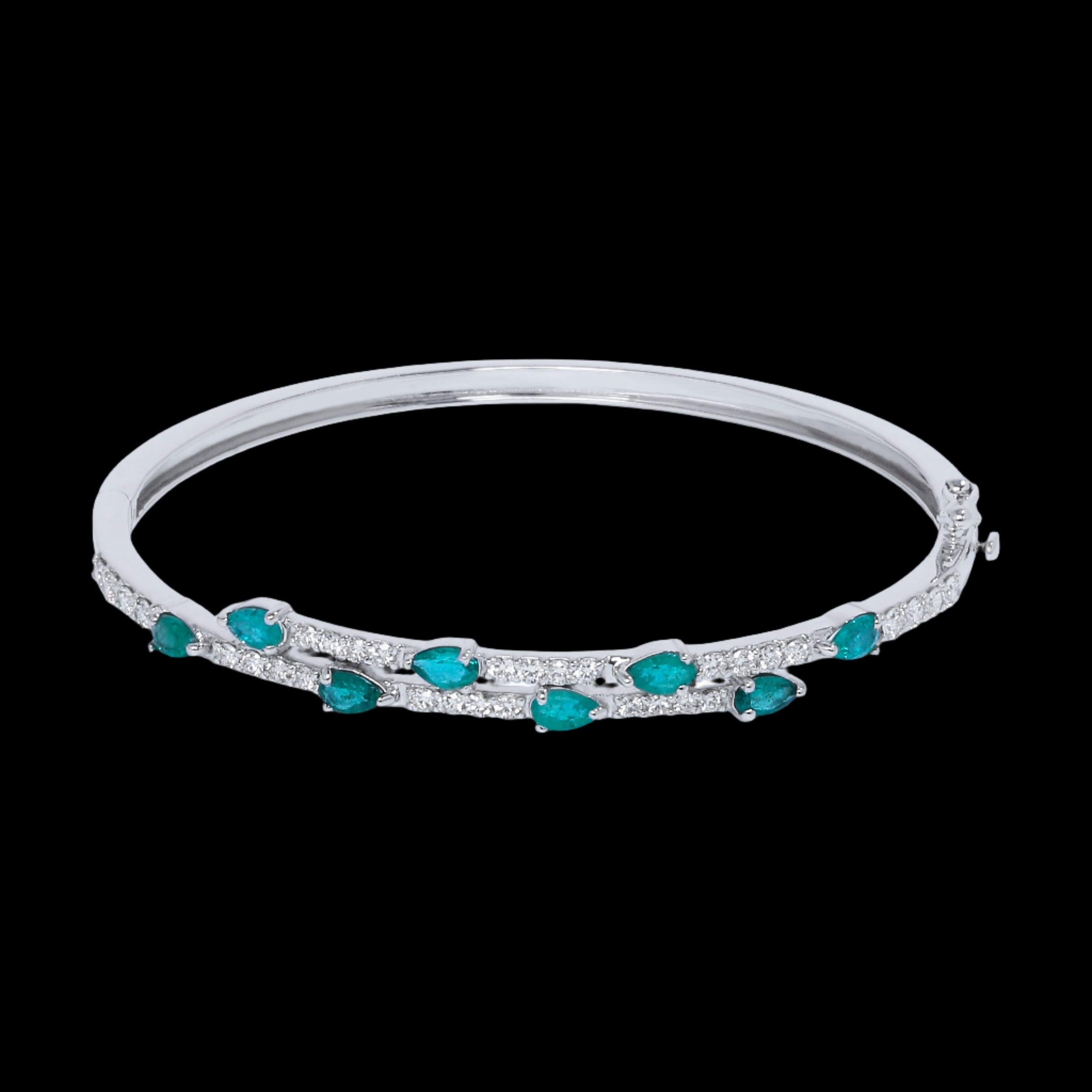 Emerald Pear Round Diamond Bracelet