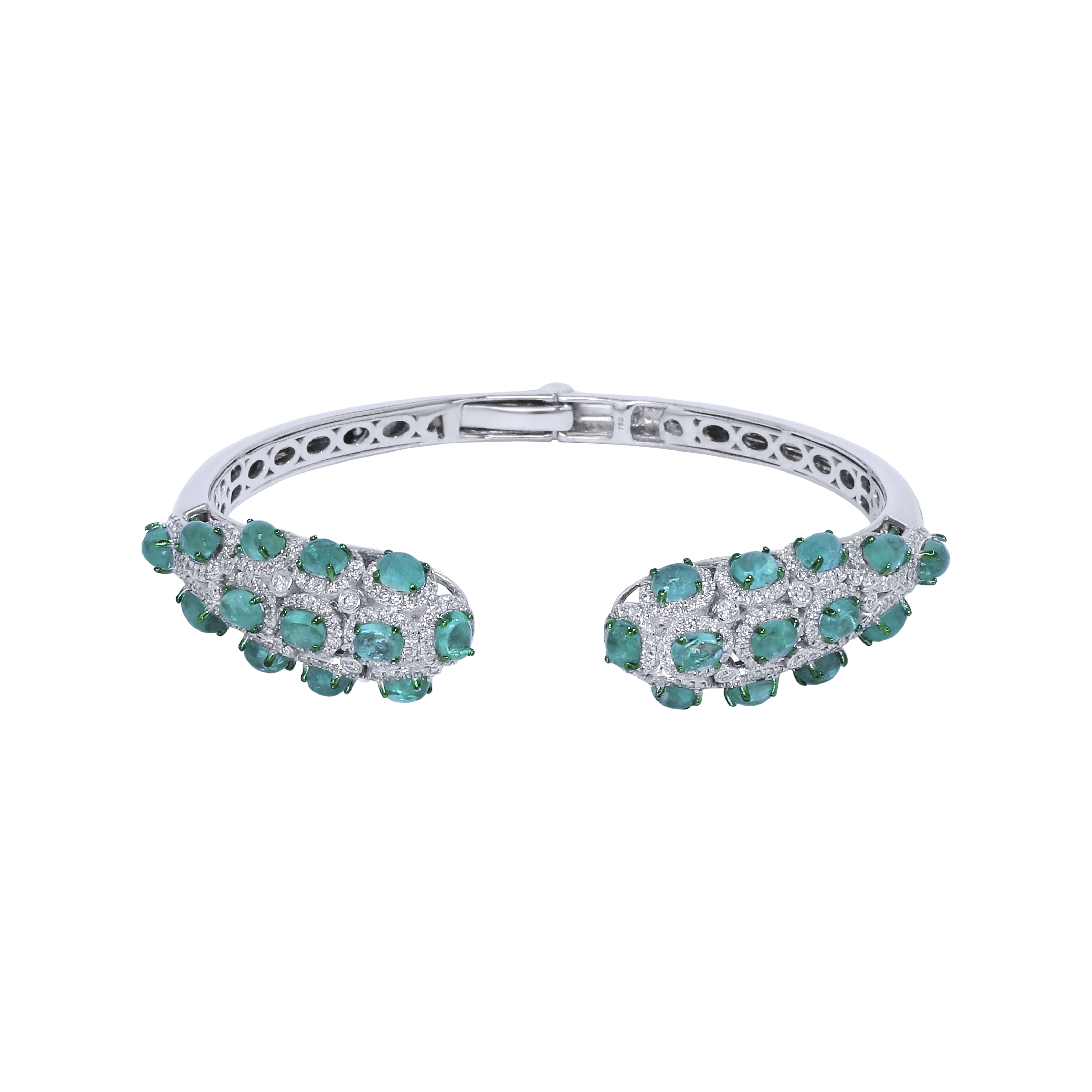 Emerald Oval Cabs Diamond Bracelets