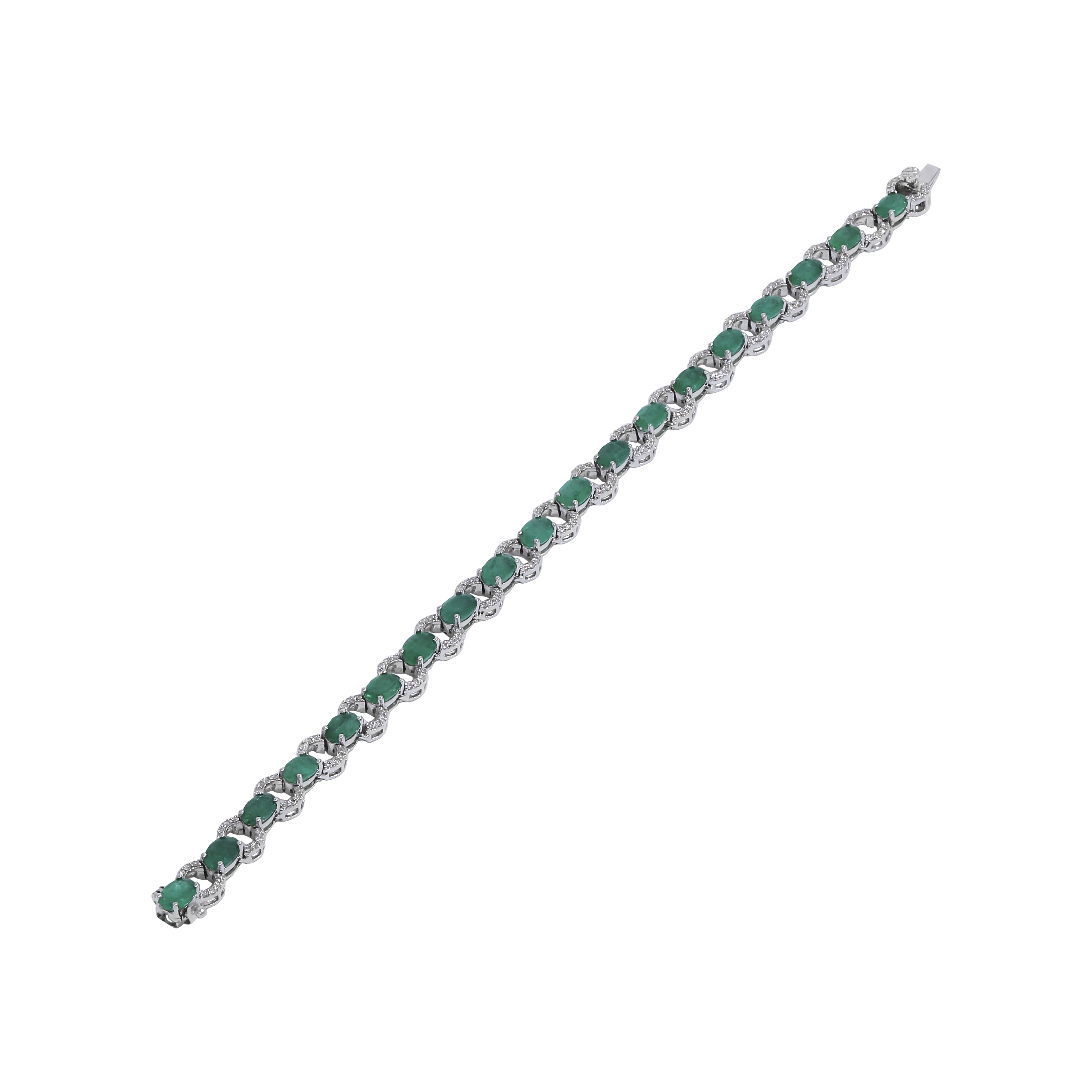 Emerald Classic Round Diamond And Oval Bracelets