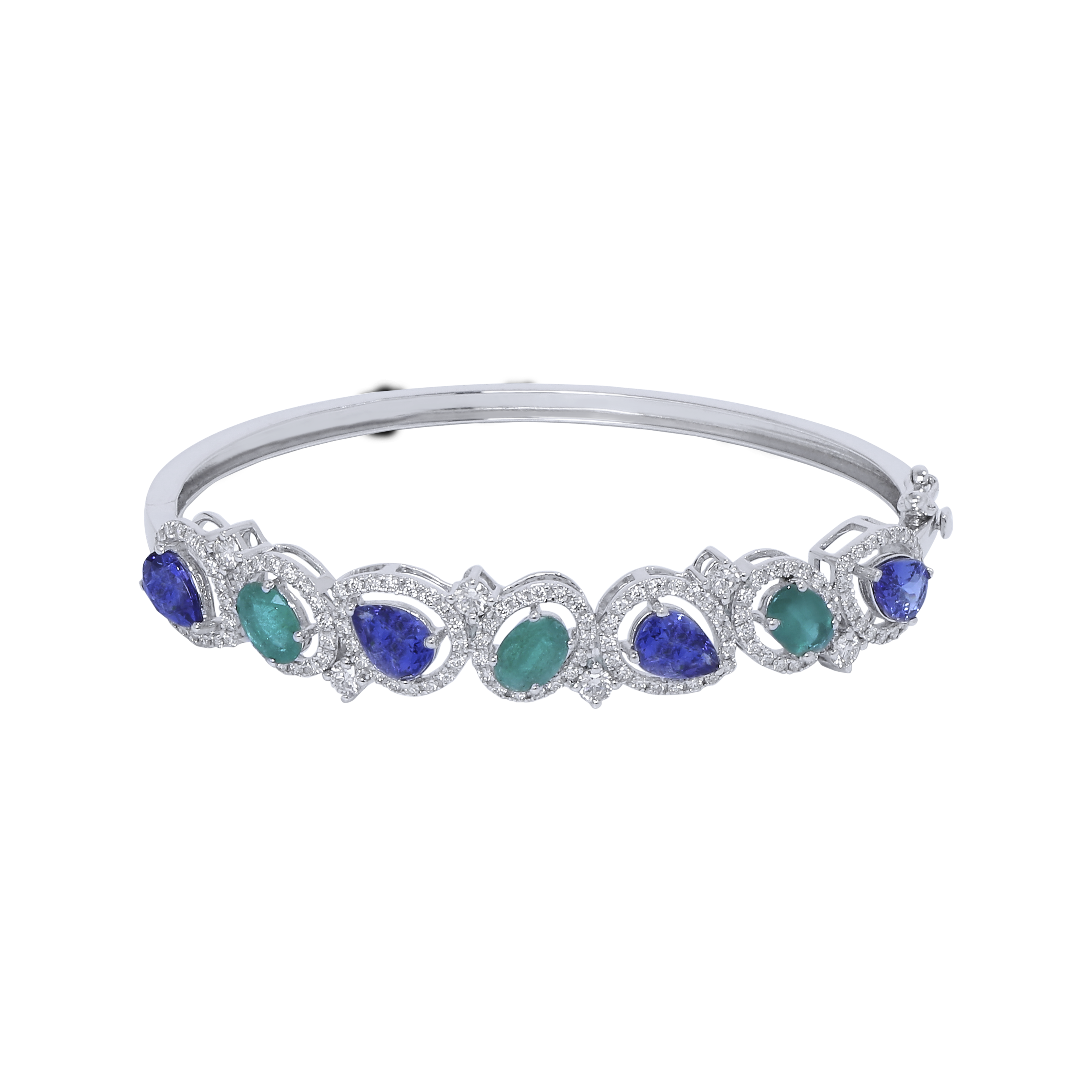 Emerald And Tanzanite Gemstone Sapphire Bracelet