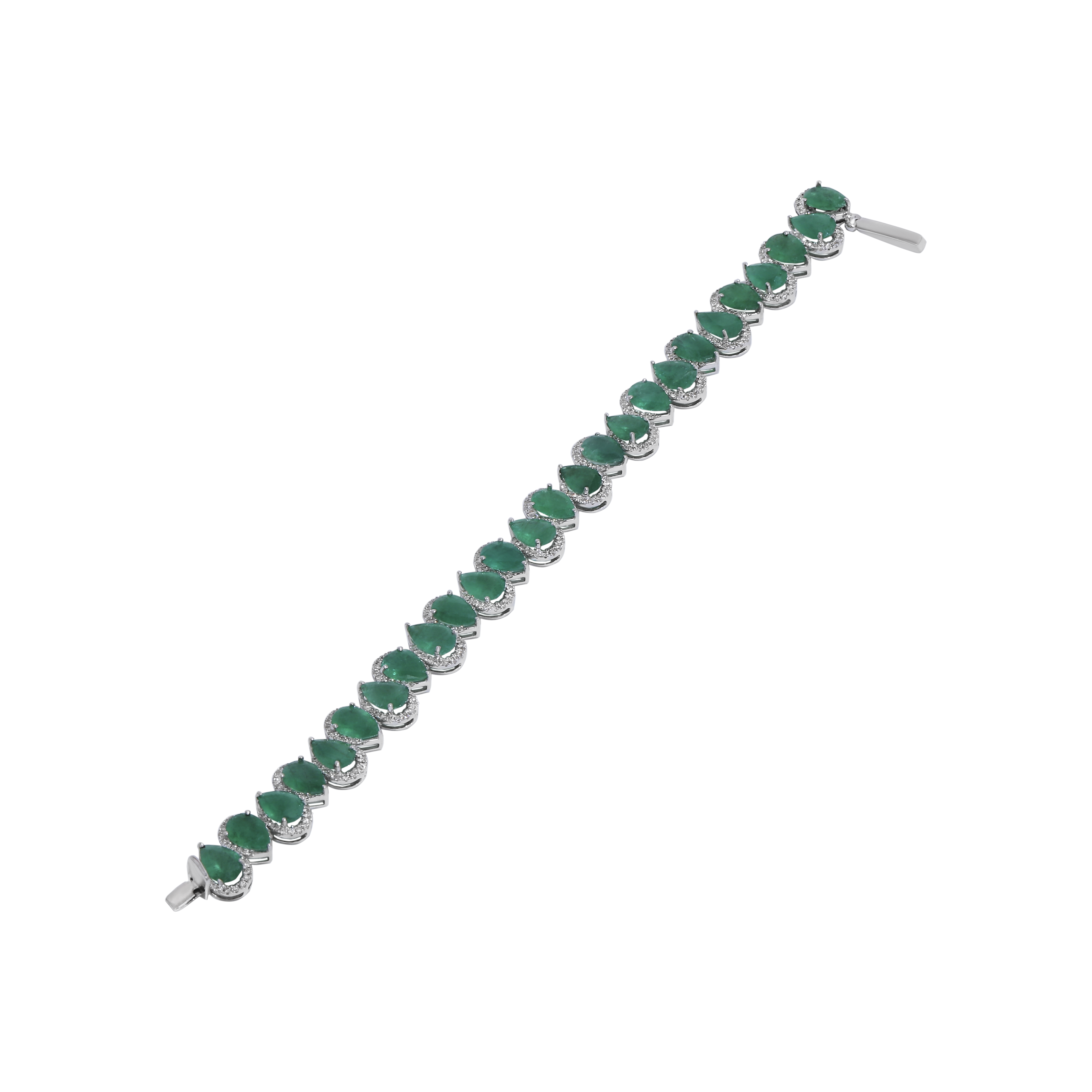 Emerald Pear Diamond Bracelets