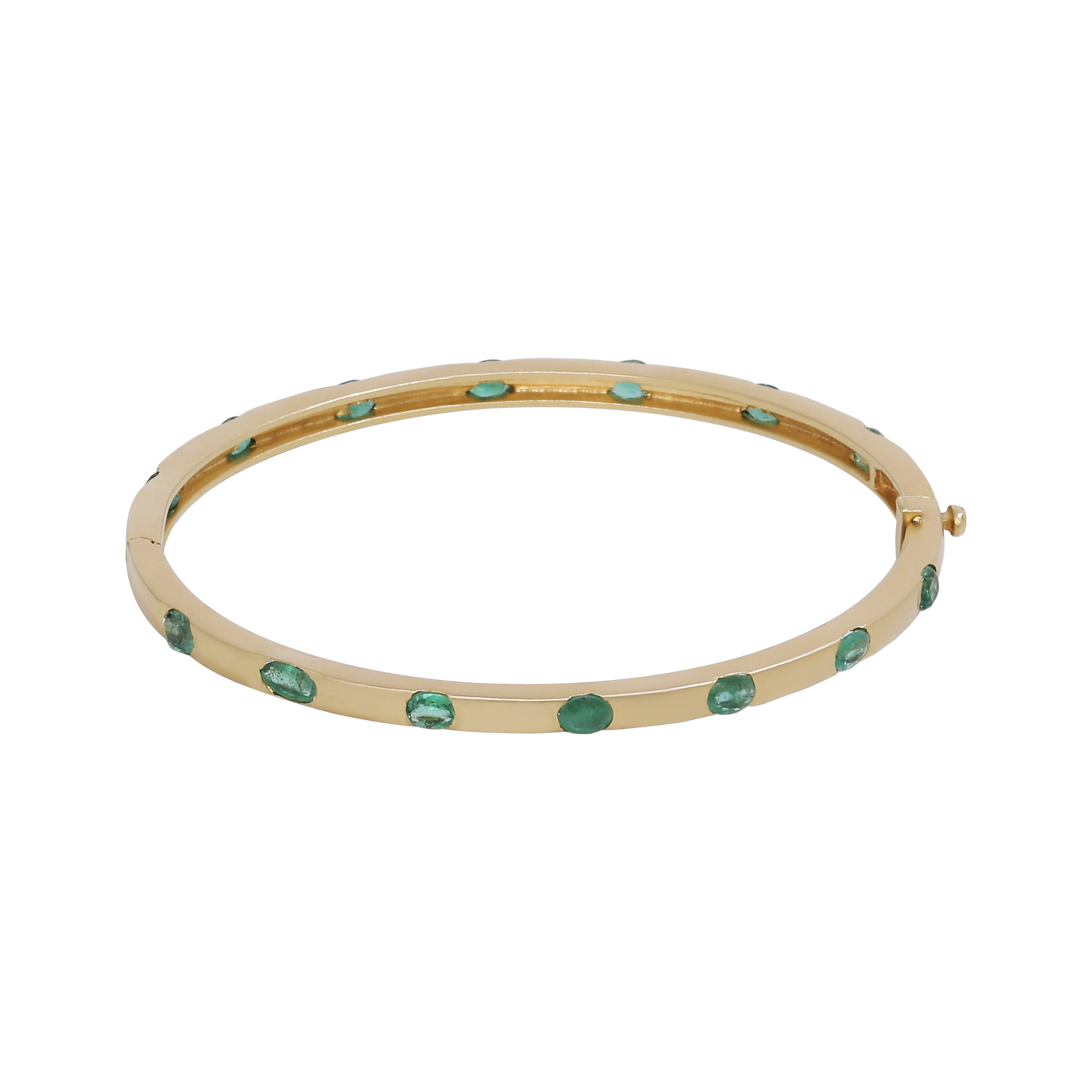 Emerald Rose Gold Oval Bracelet