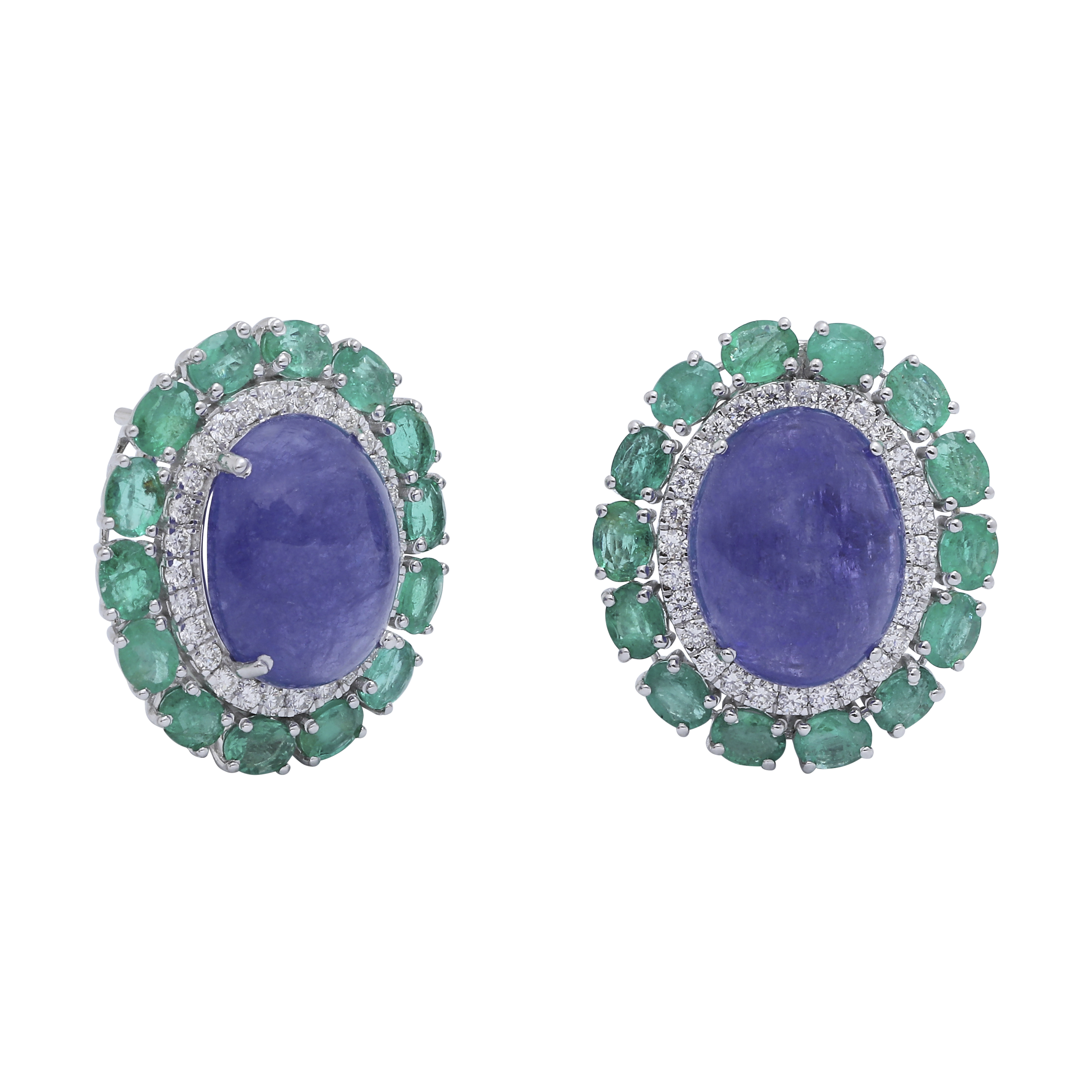 Tanzanite Oval Cab Earrings