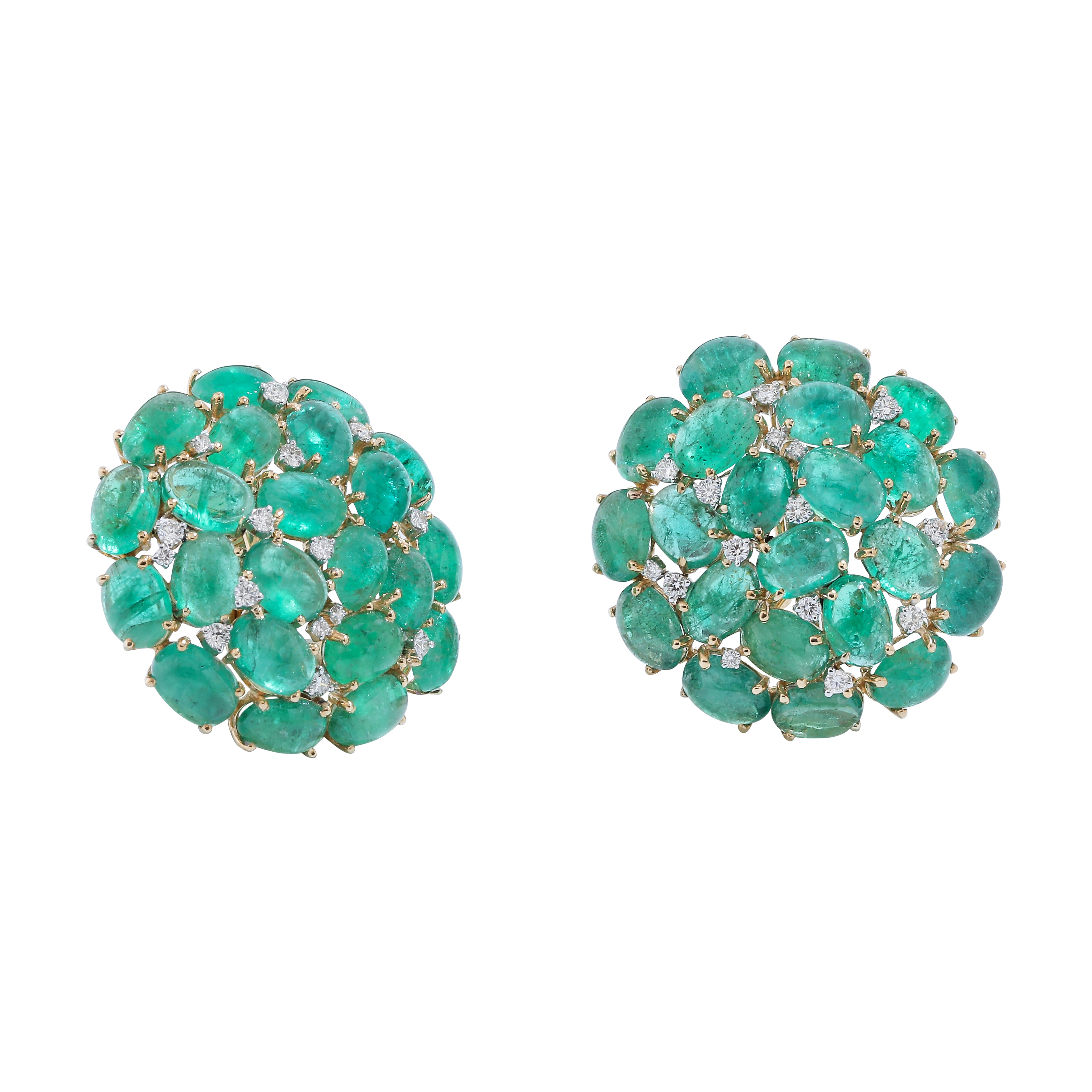 Emerald Diamond Stud Earrings