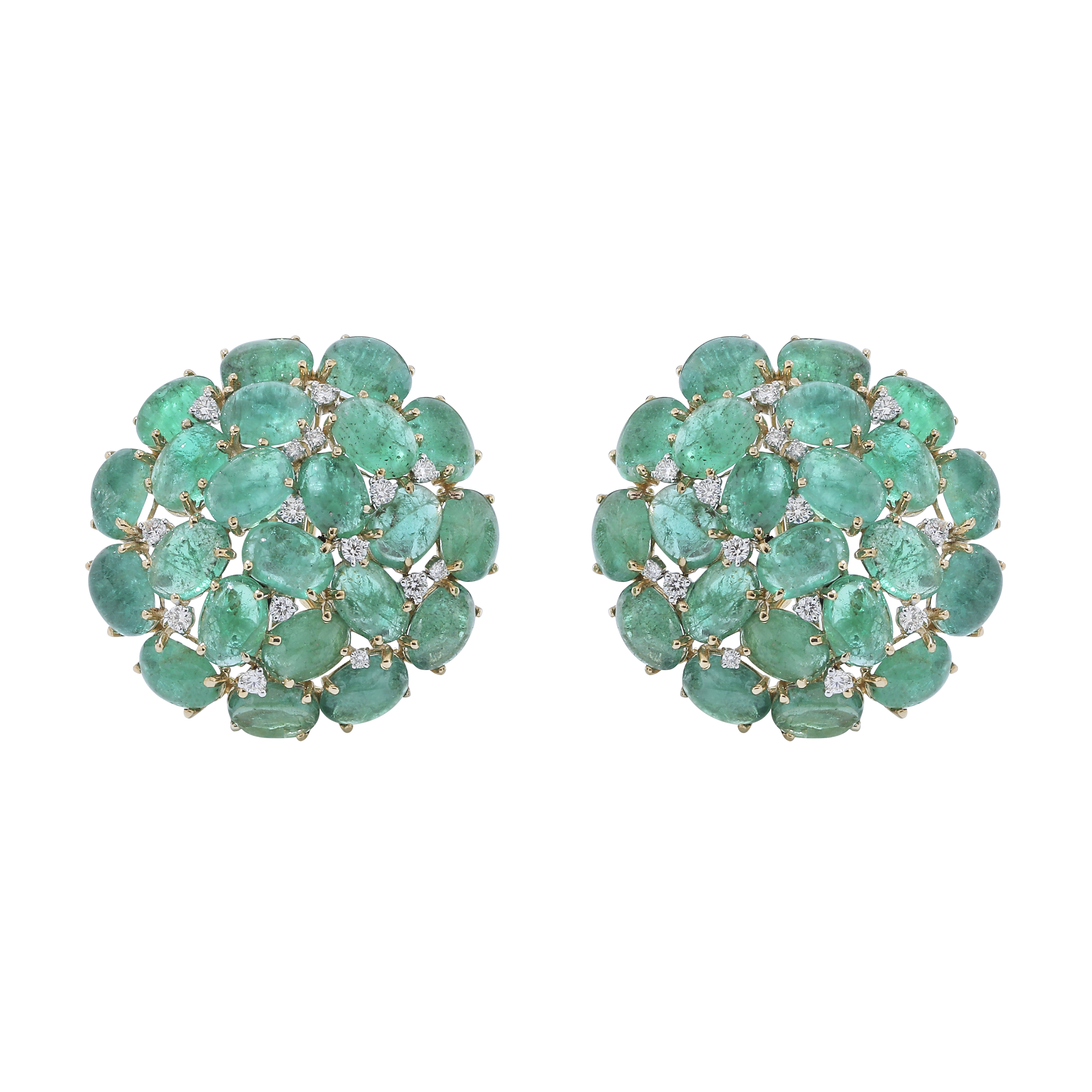 Emerald Diamond Stud Earrings