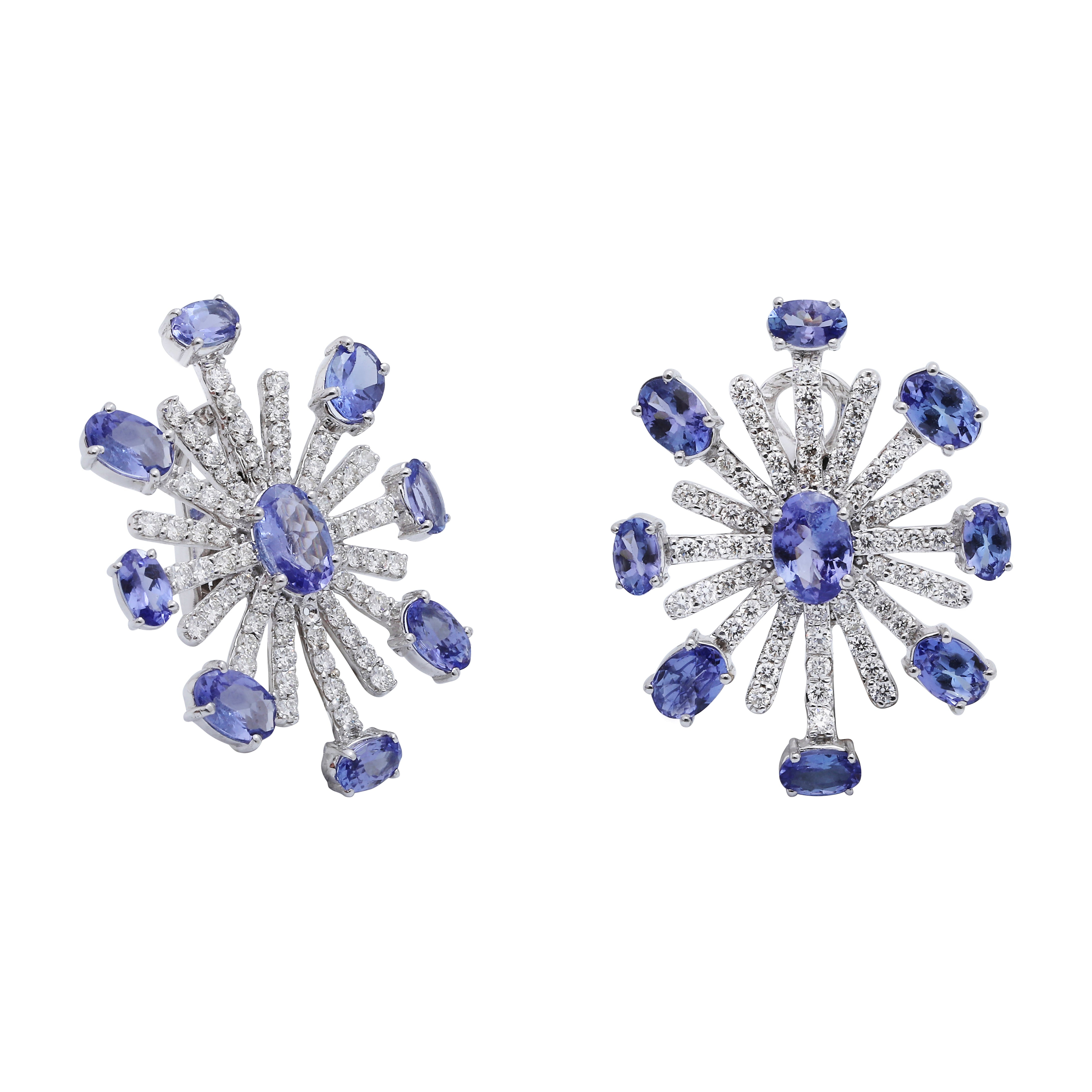 Tanzanite Diamond Star Earrings