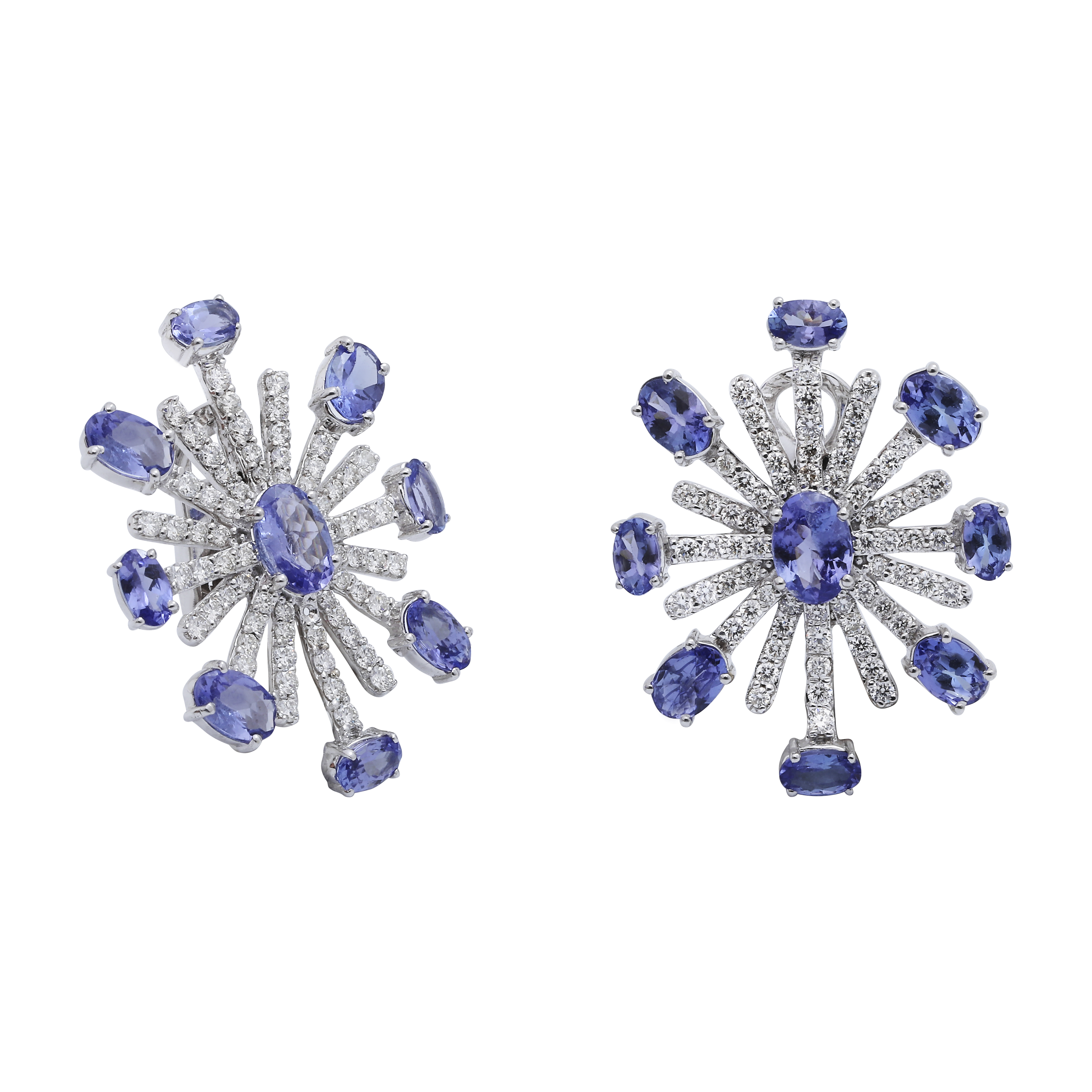 Tanzanite Diamond Star Earrings