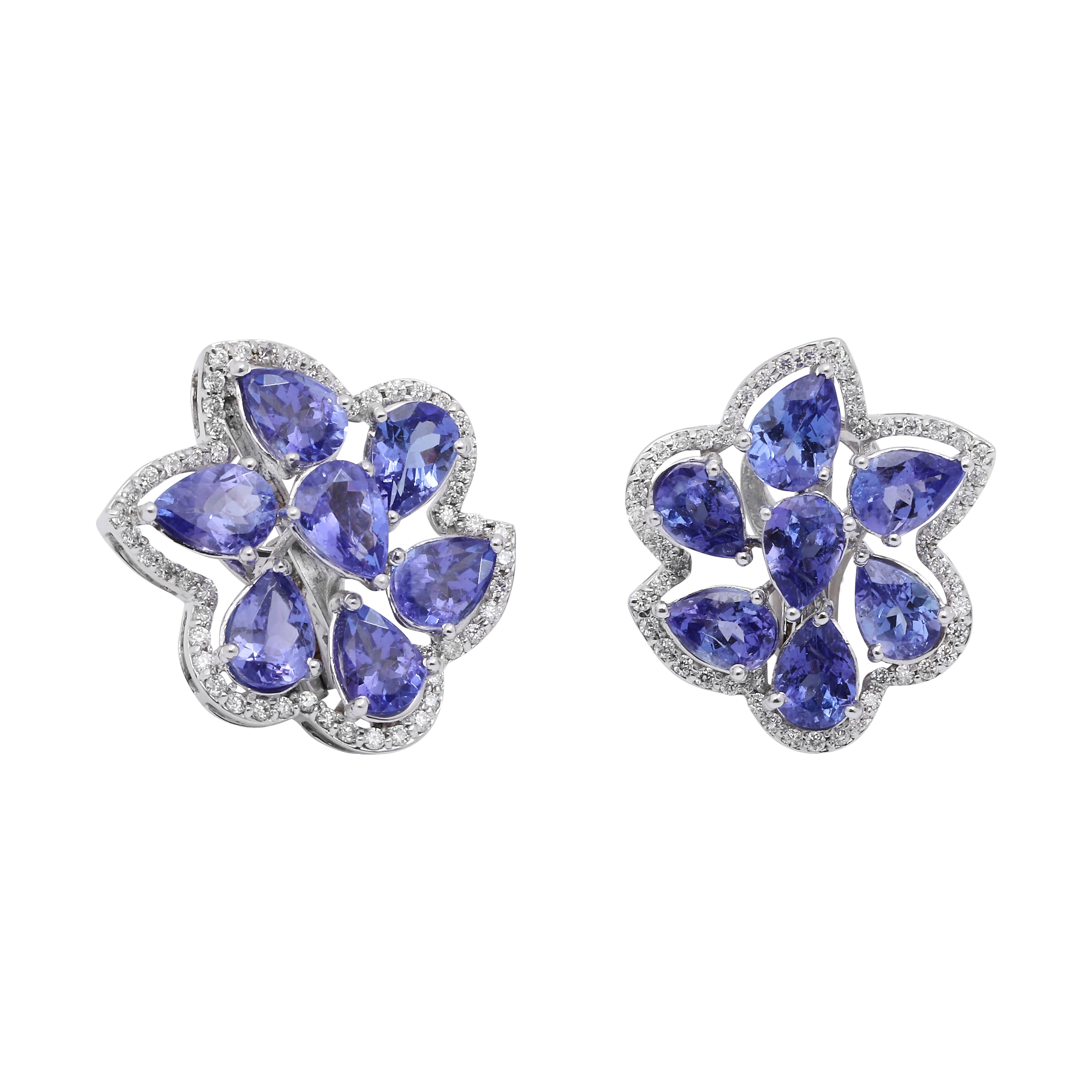 Tanzanite Daisy Pear Earrings