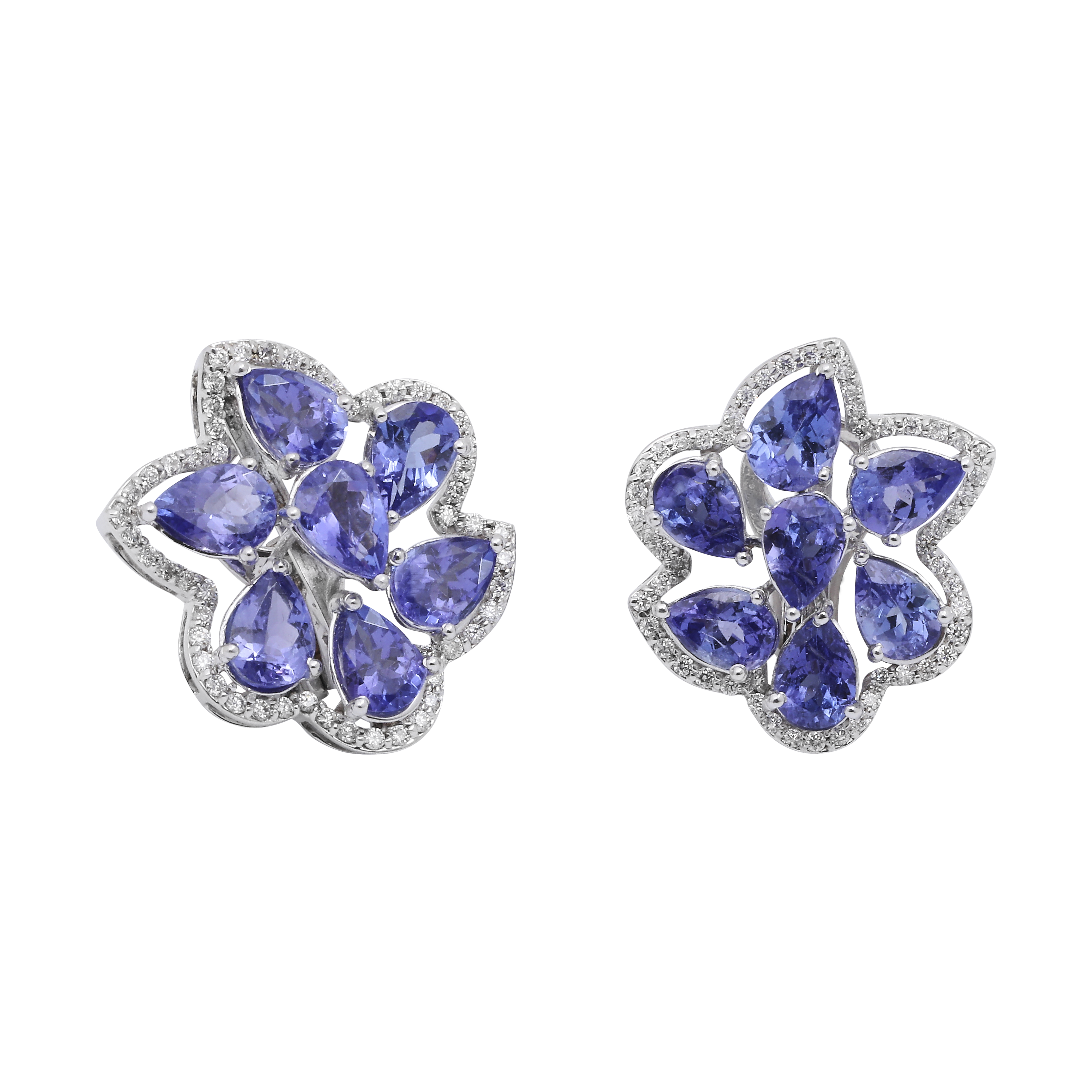 Tanzanite Daisy Pear Earrings