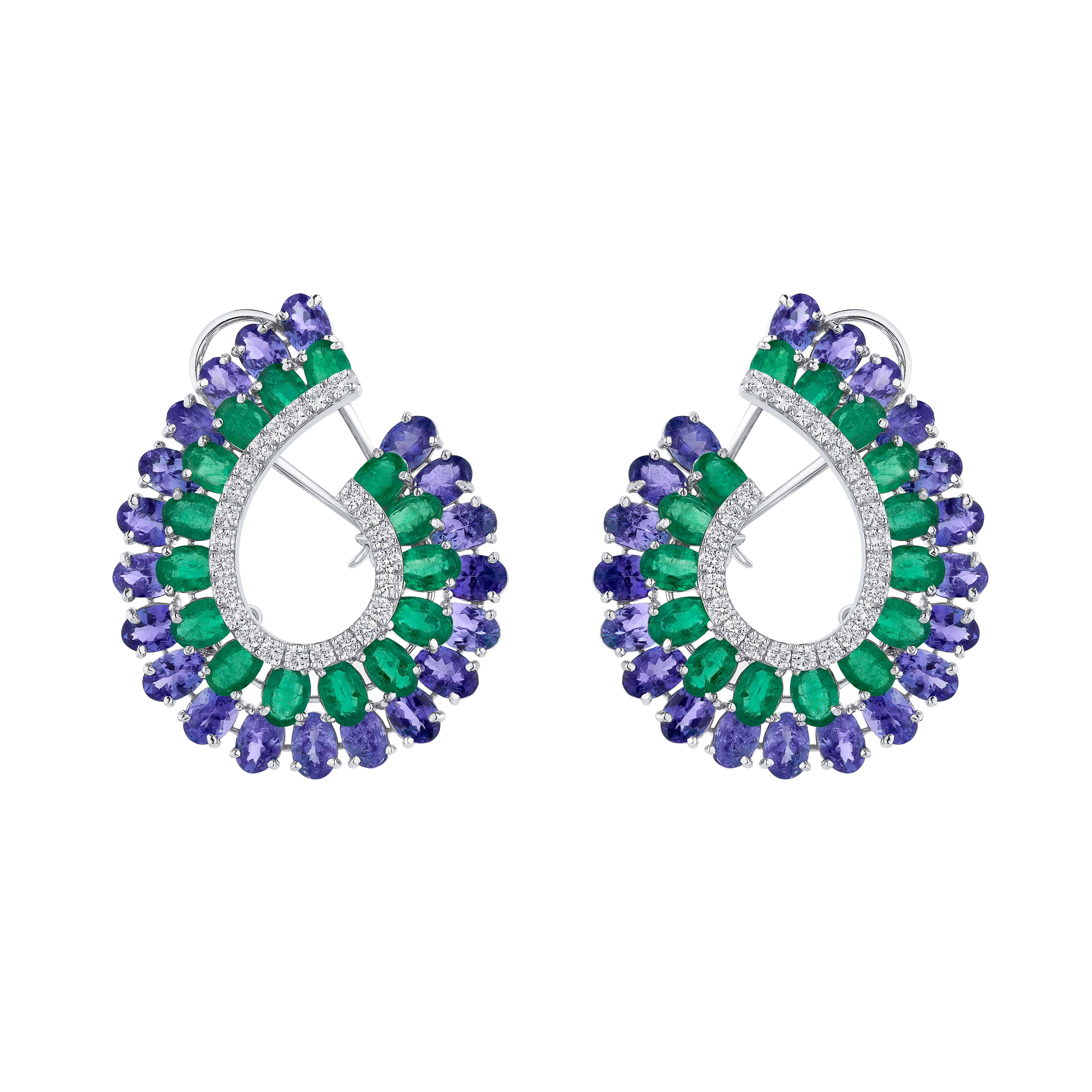 Tanzanite Oval Green Studs Earrings