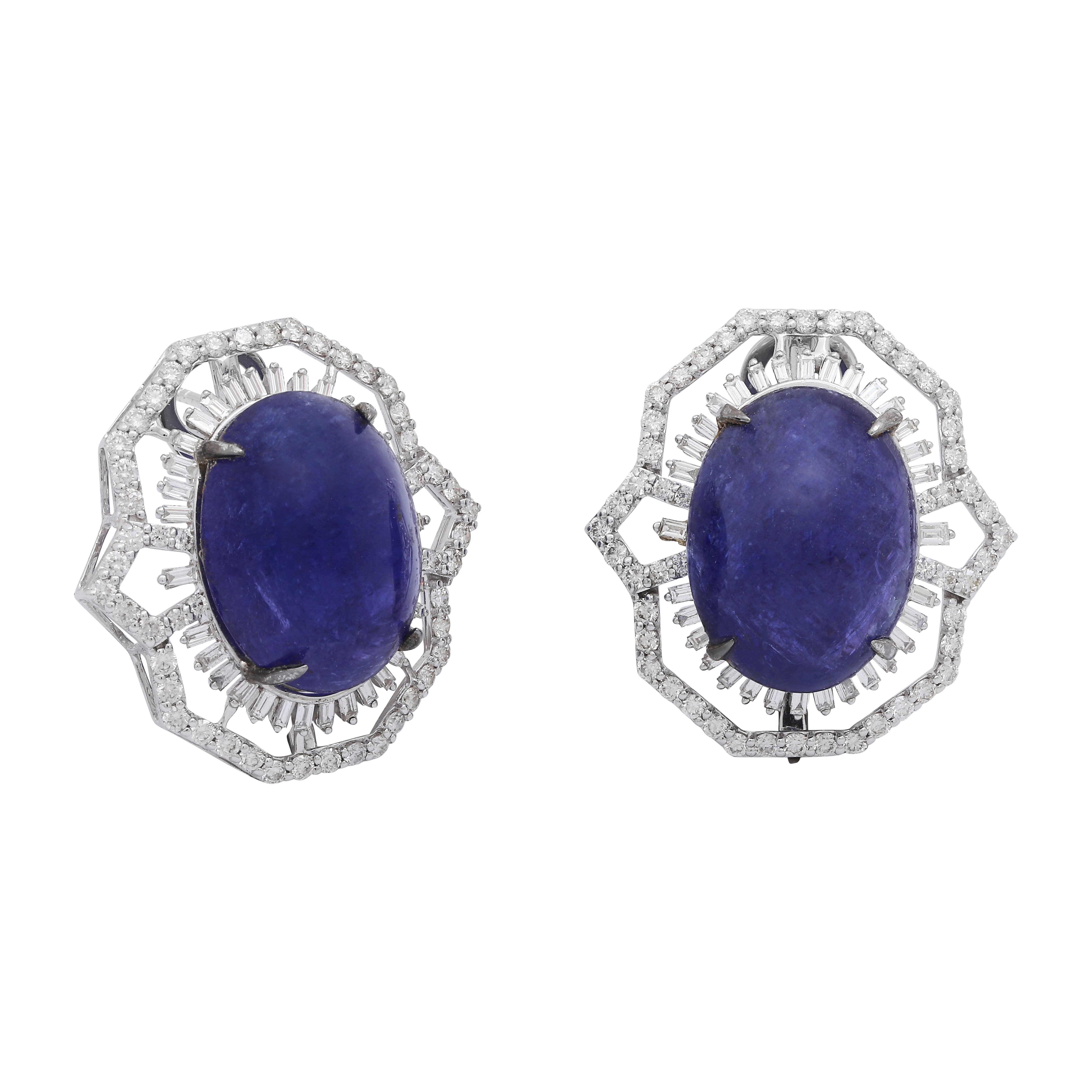 Tanzanite Affinity Baguette Stud Earrings