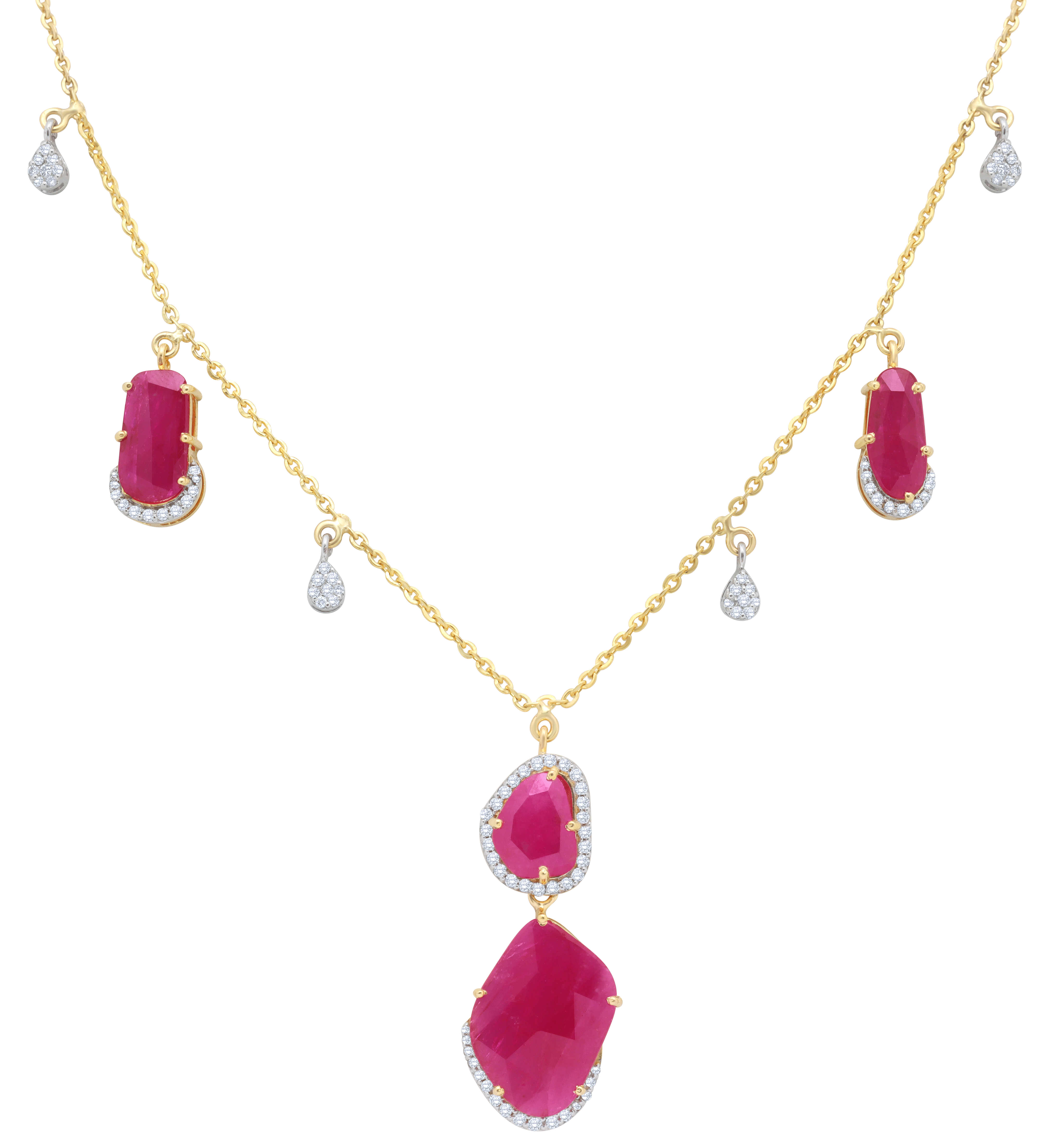 Mohar Rose Cut Flat with diamond Chain Necklace