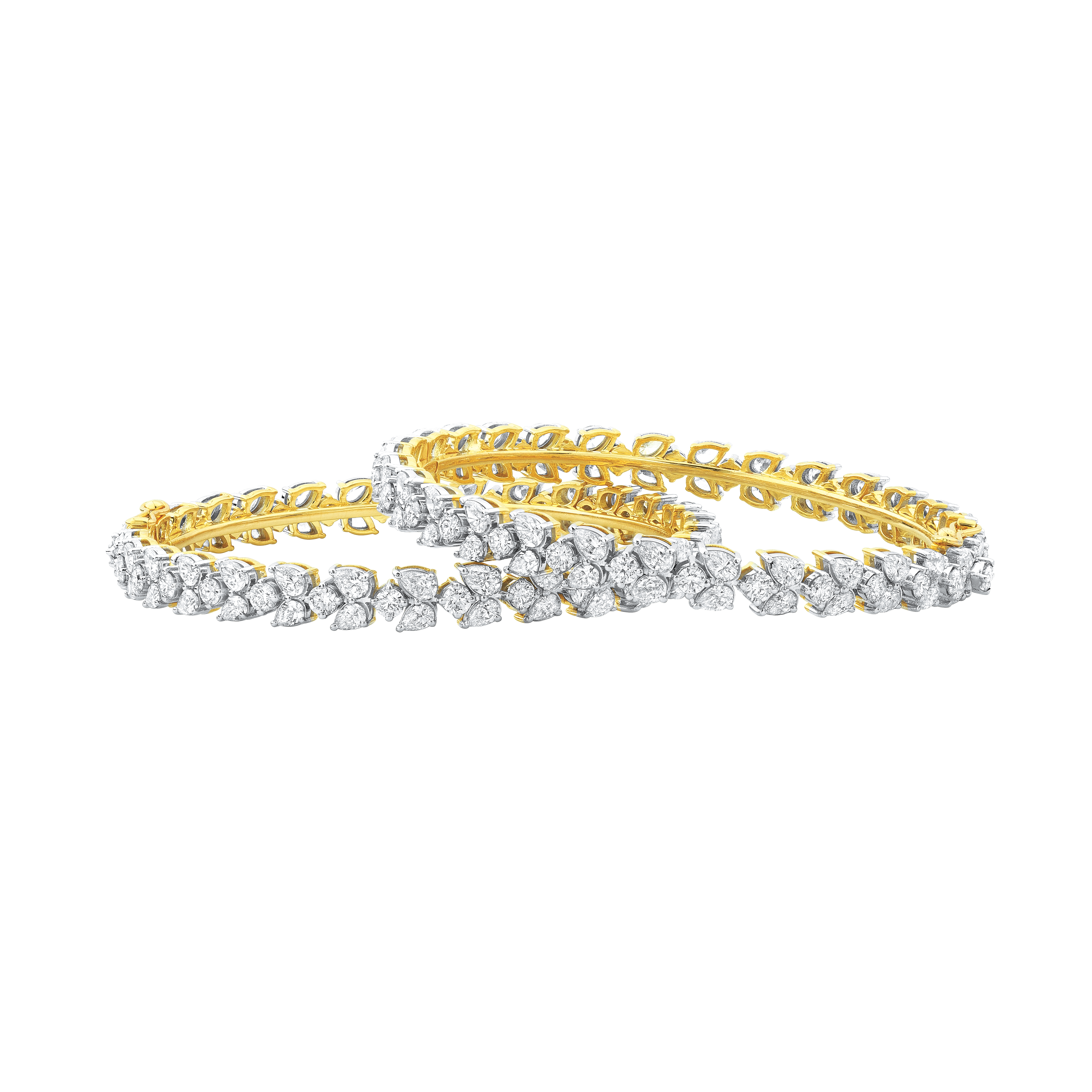 Yellow Gold Pear Diamond Bracelets