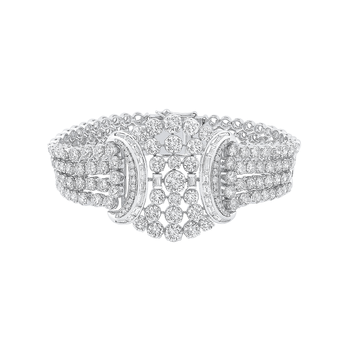 Baguette Diamond White Platinum Bracelets