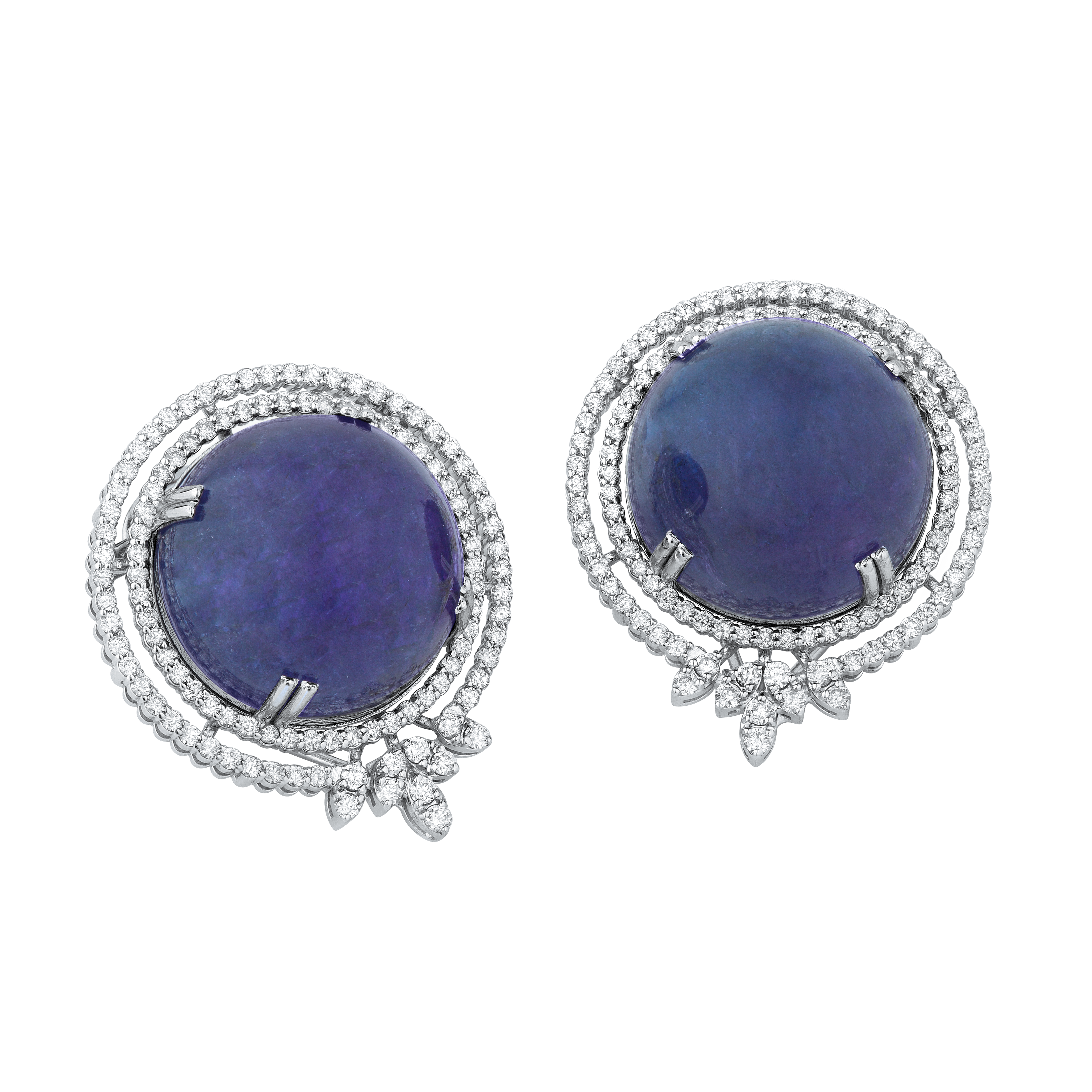 Tanzanite Cab Studs Earrings