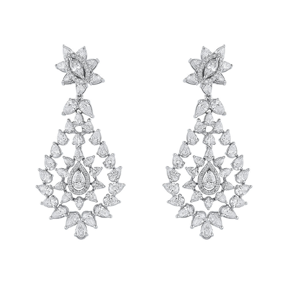 Pear Shape Round Brilliant Marquise Earrings