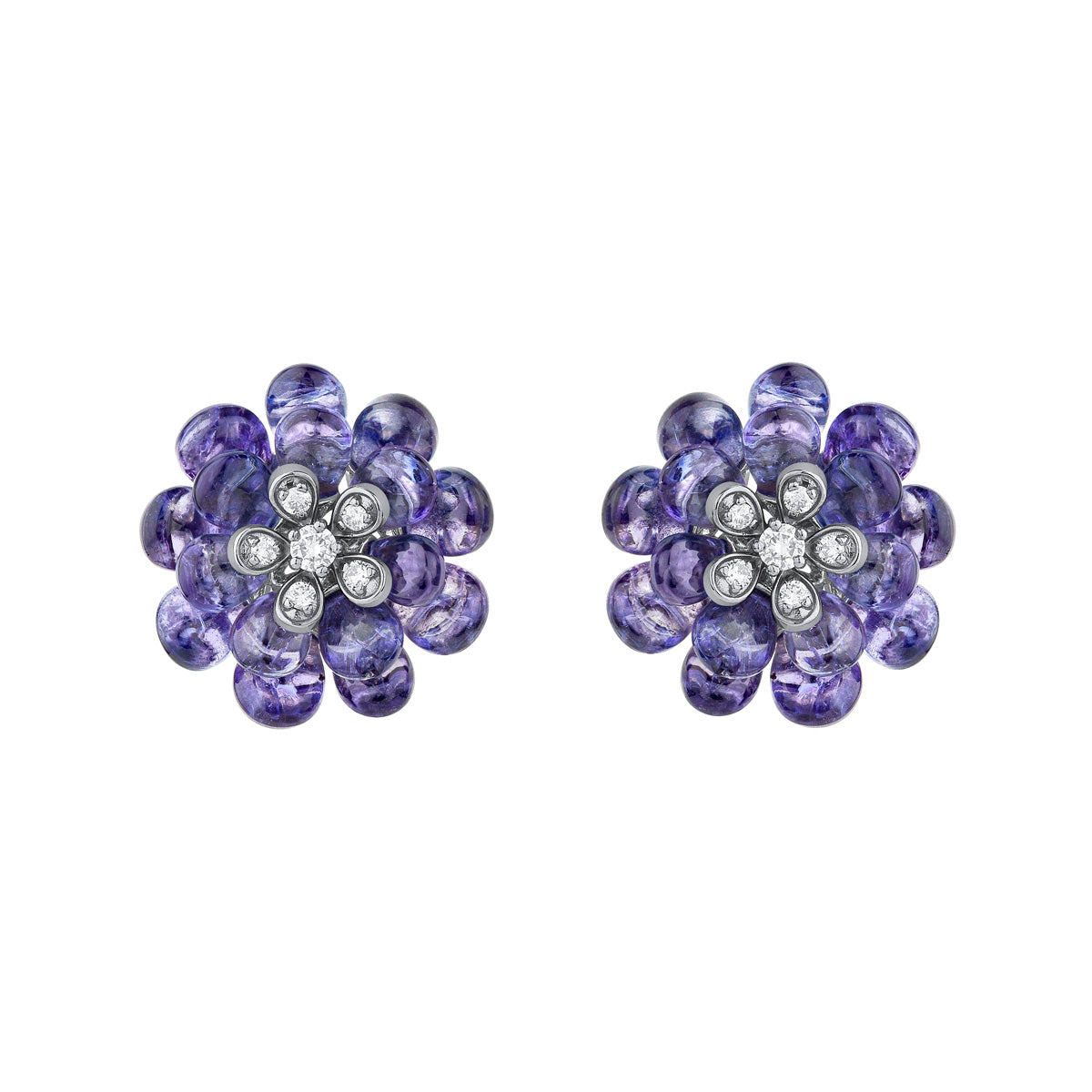 Tanzanite Badamcha Diamond Earrings