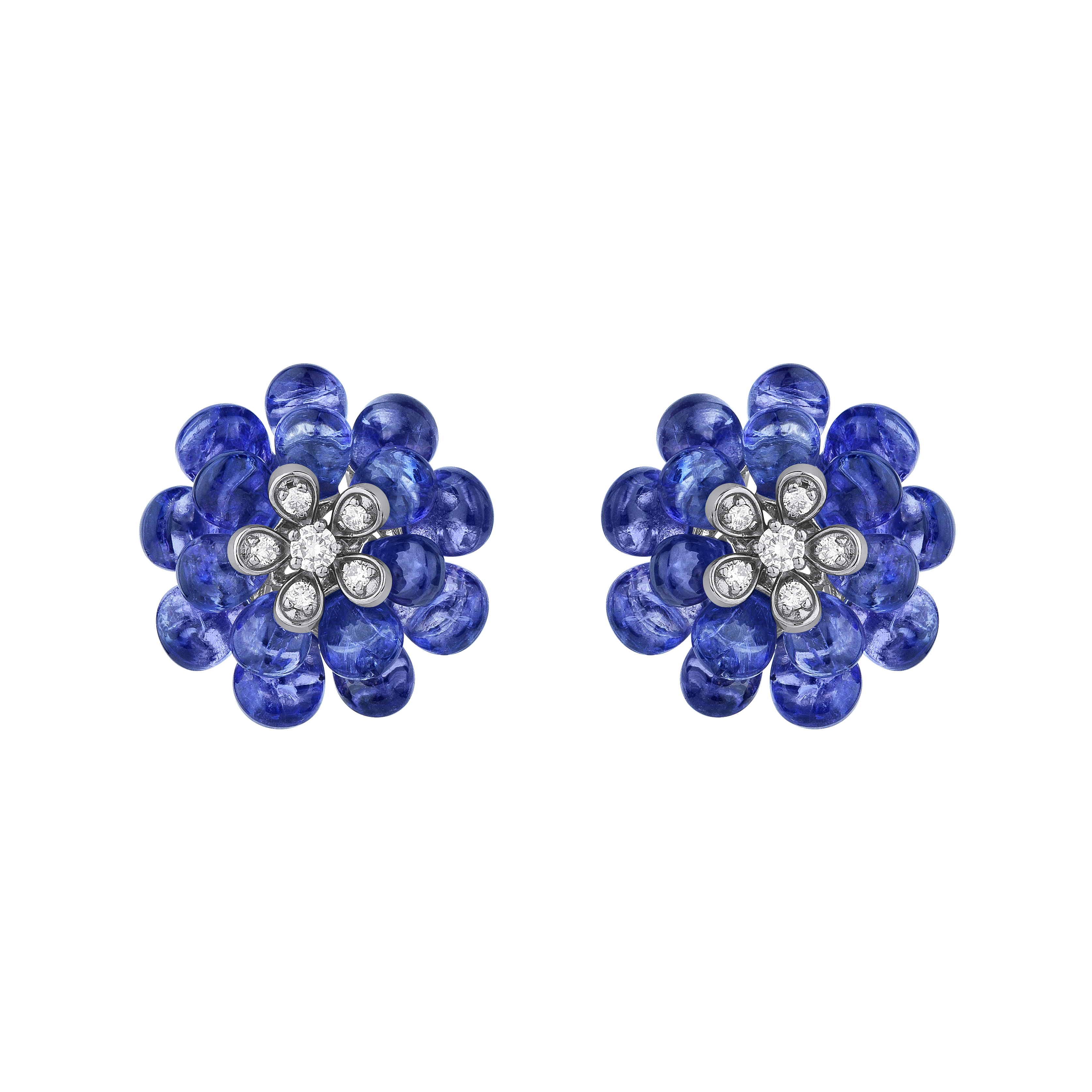 Tanzanite Badamcha Diamond Earrings