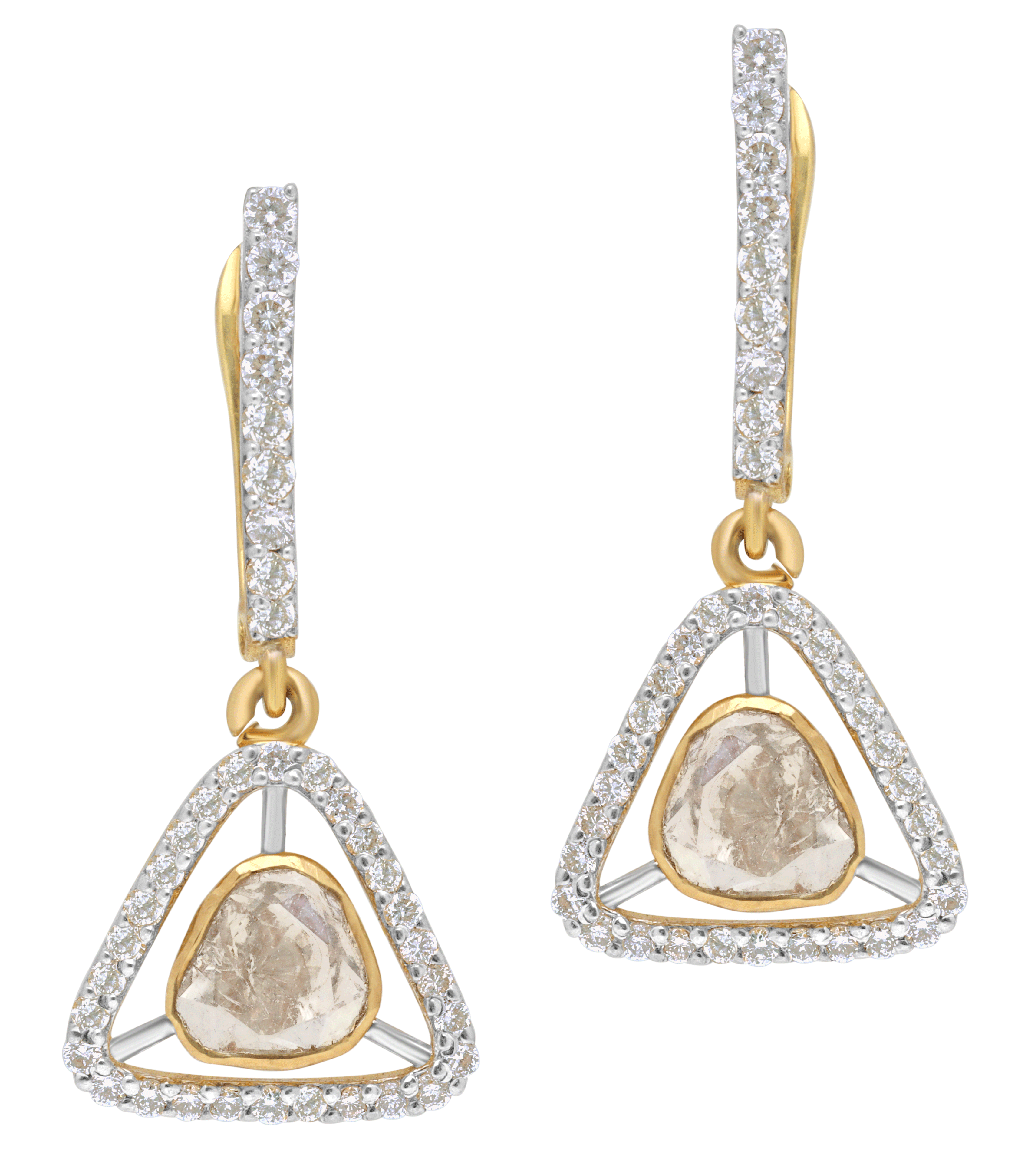 Mohar Triangle Shape Polki Bali Earring