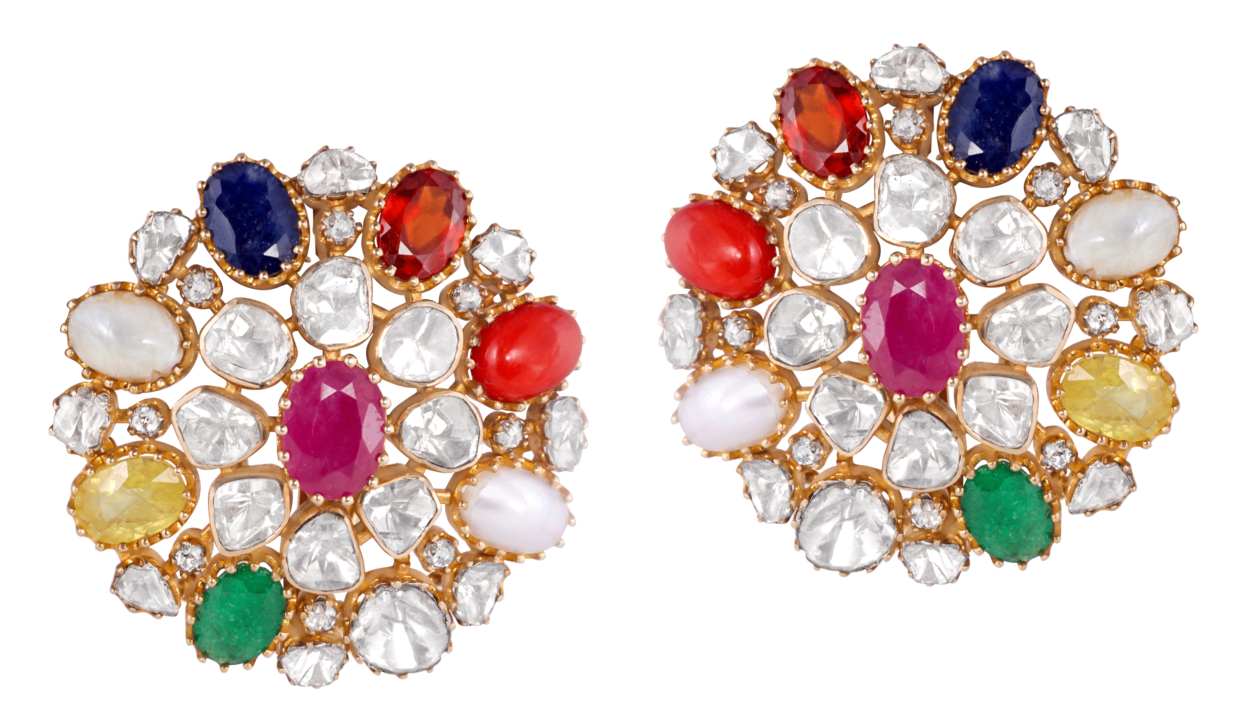 Mohar Navratan Earring Stud Earring