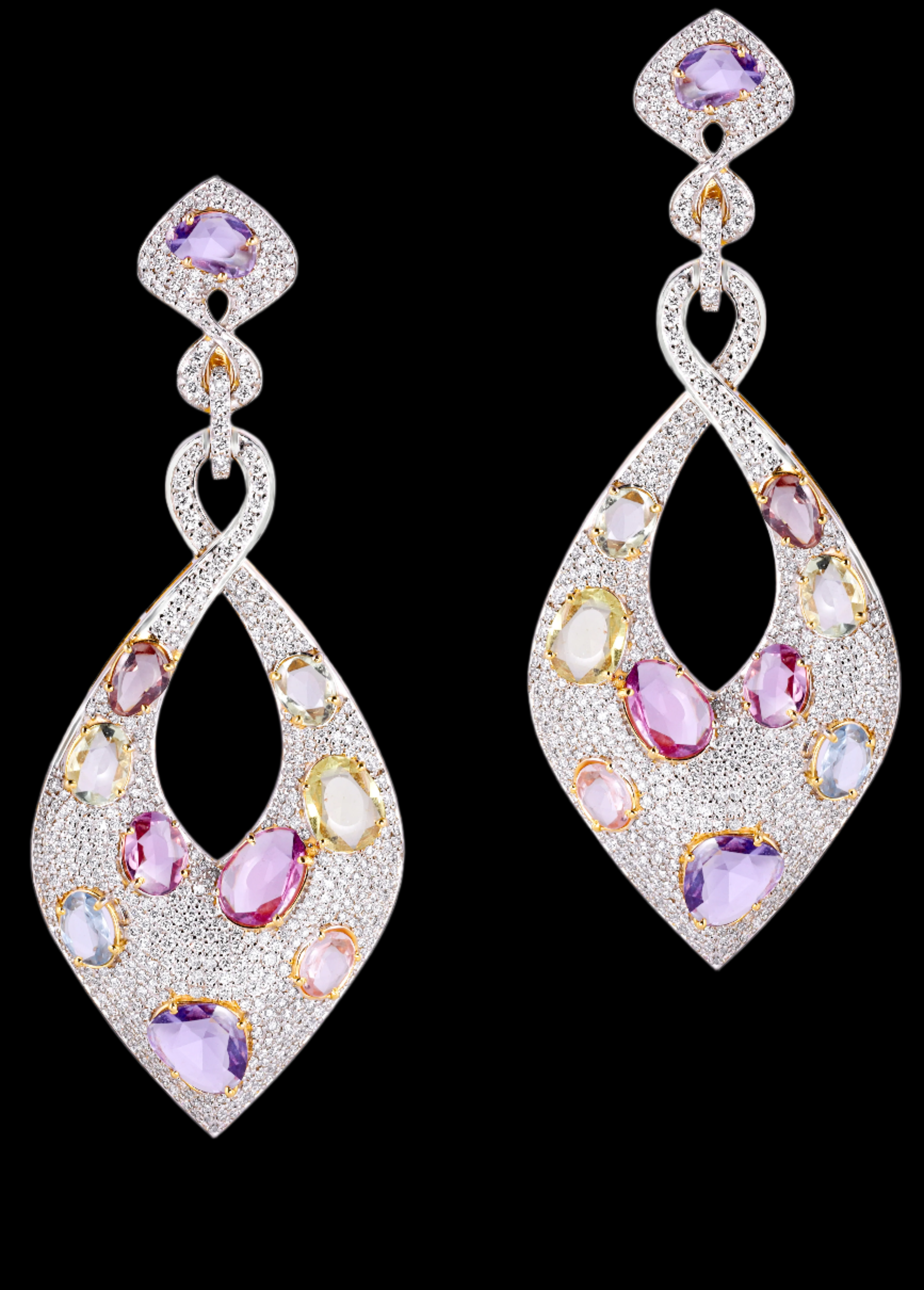 Mohar Multi Sapphire Long Earring