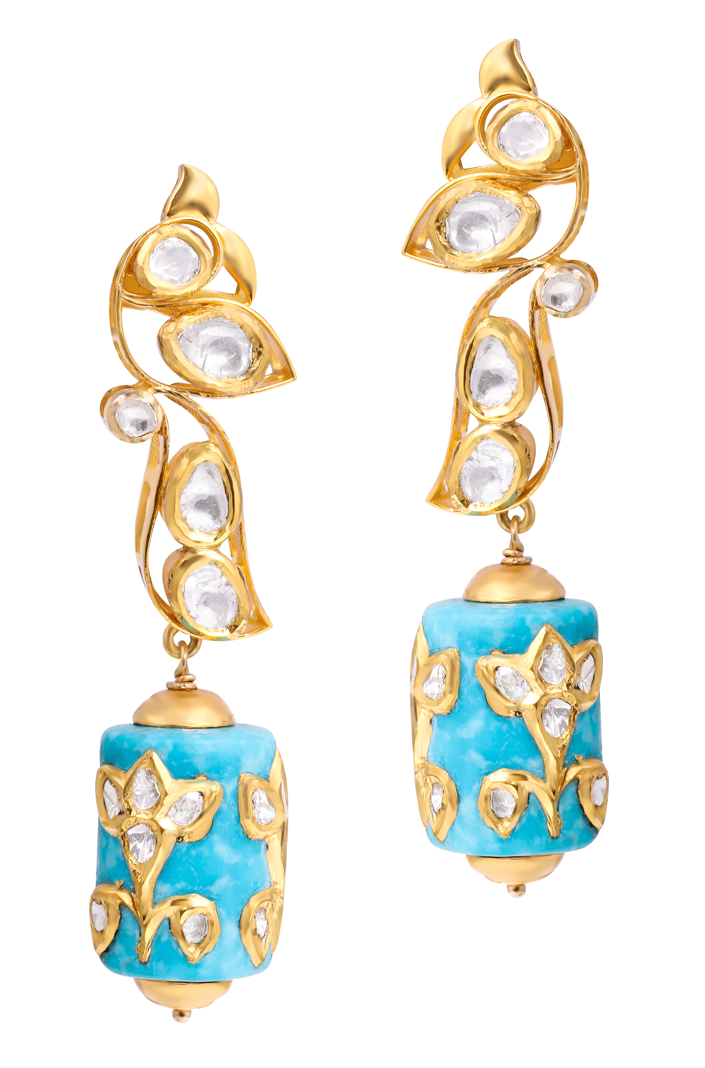 Mohar Turquoise Polki Earring