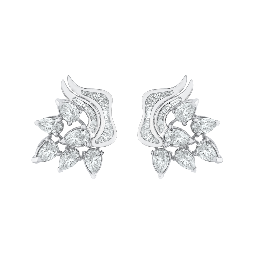 Baguette Pear & Marquise Diamond Earrings