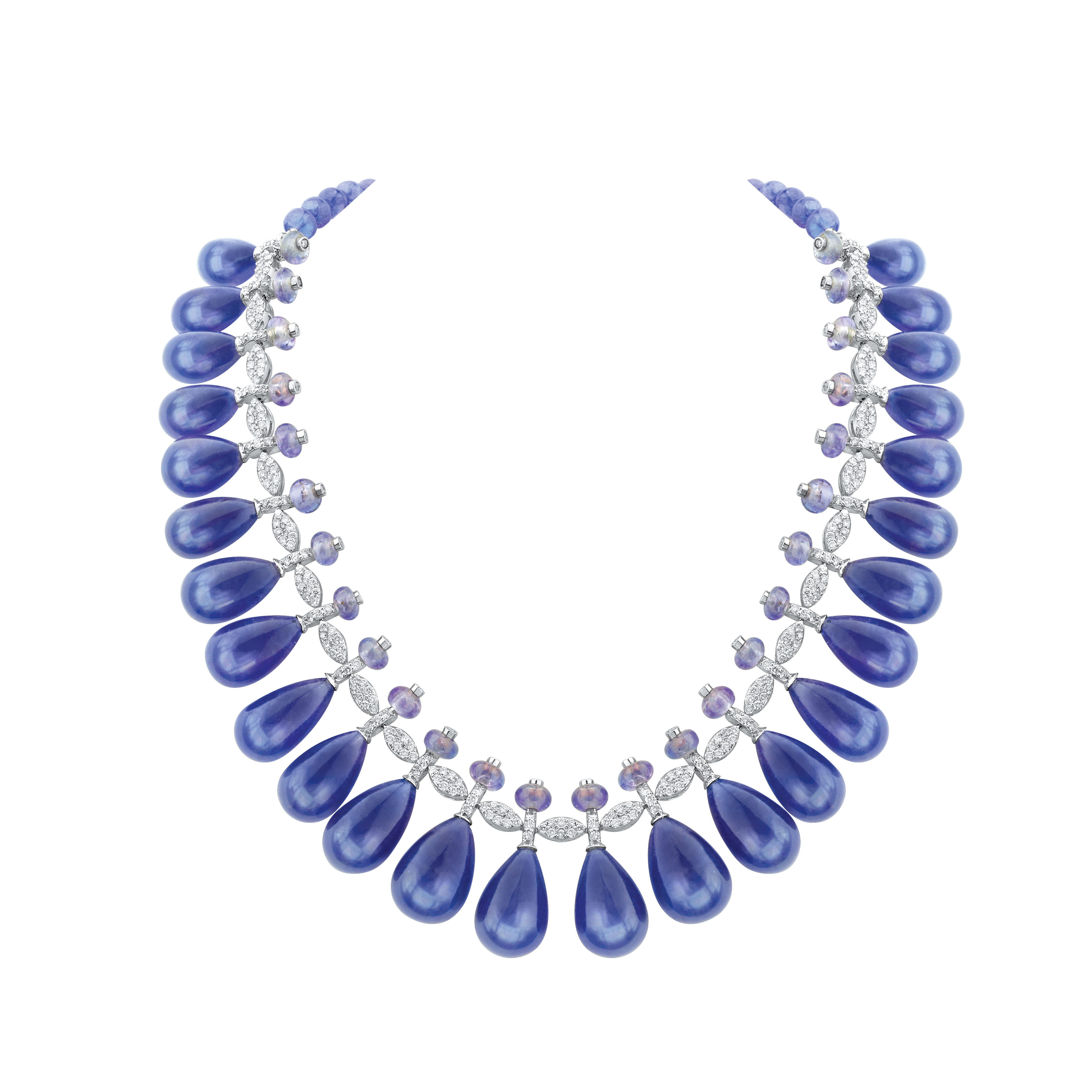 Tanzanite Drop Diamond Necklace