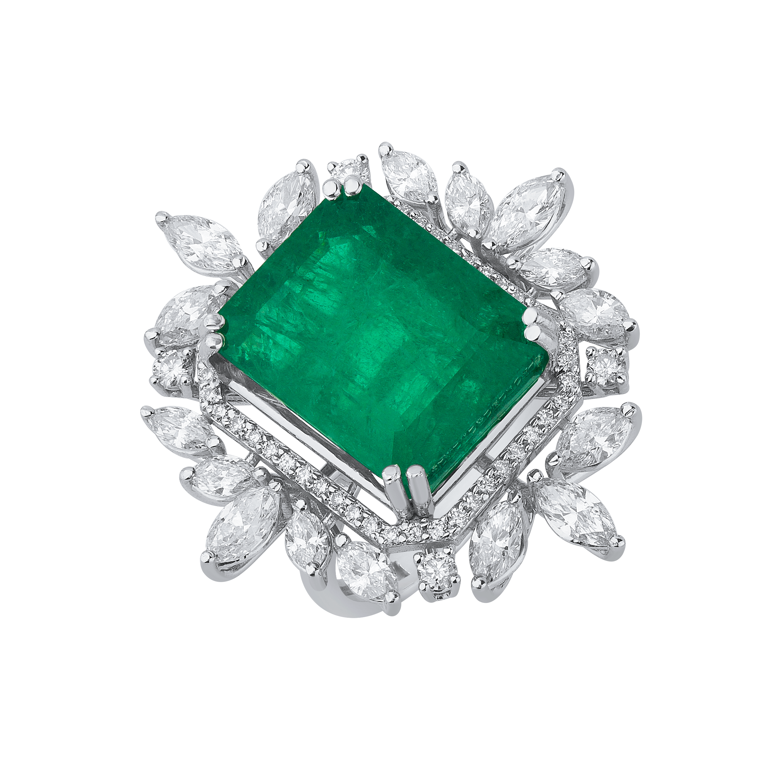 Emerald Marquise Diamond Rings