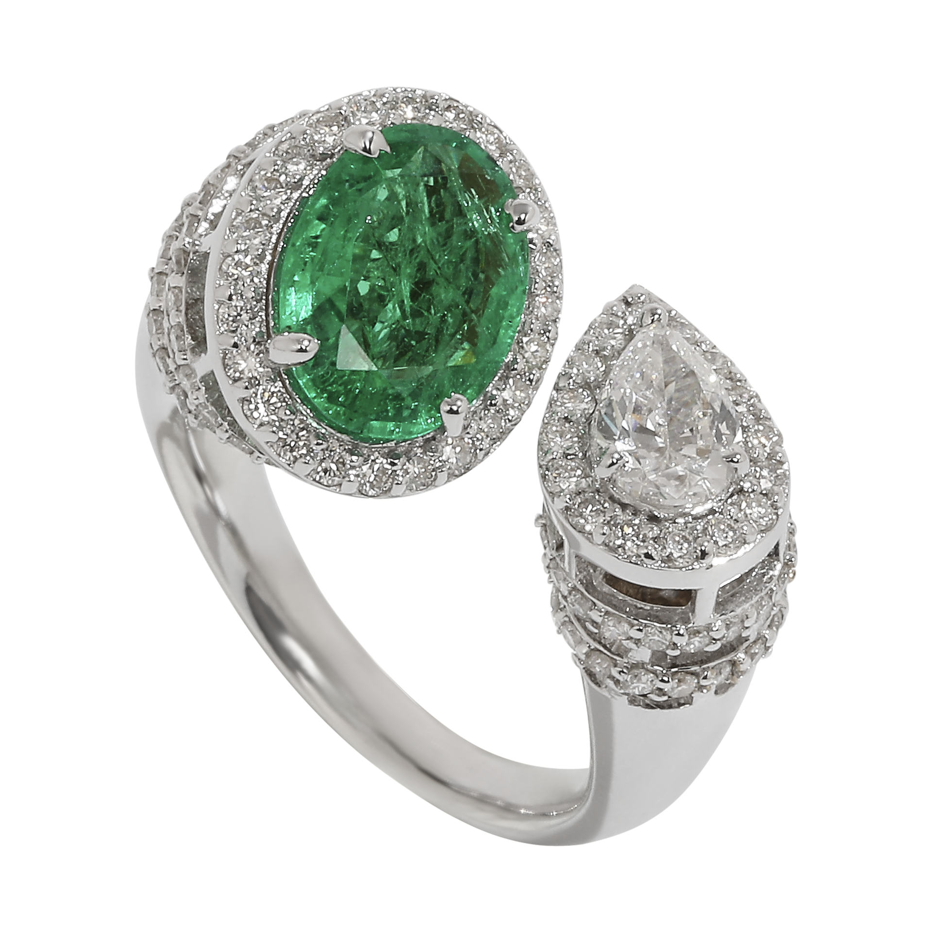 Emerald Rose Cut Diamond Rings