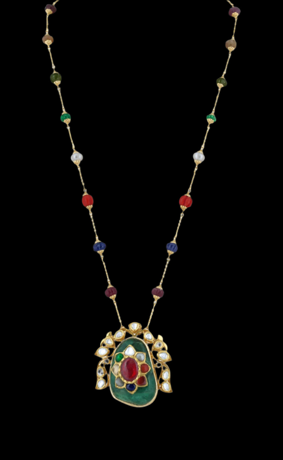 Mohar Emerald Polki Necklace