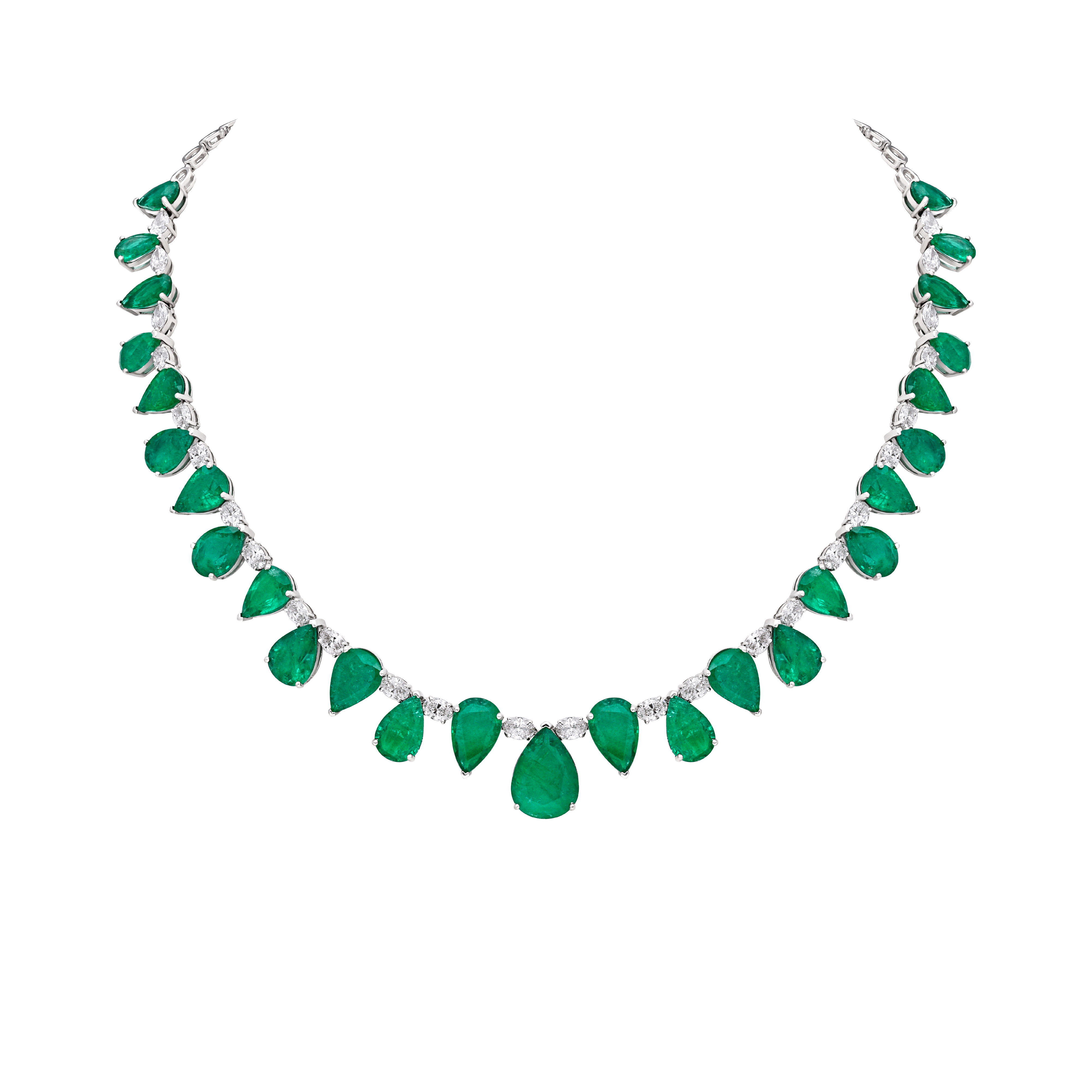 Mohar Emerald & Diamond Droplet Necklace