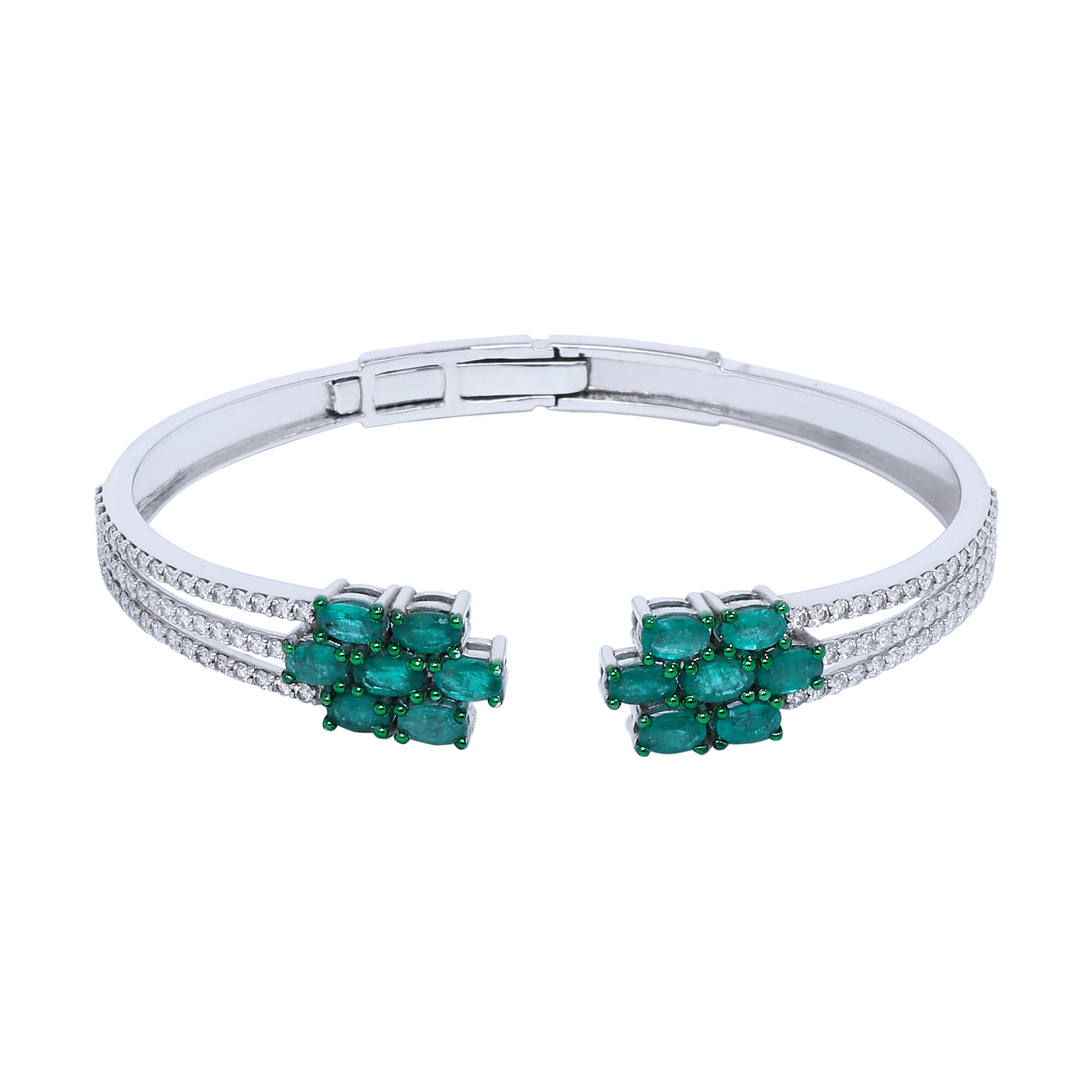 Emerald And Diamond Cuff Bracelets