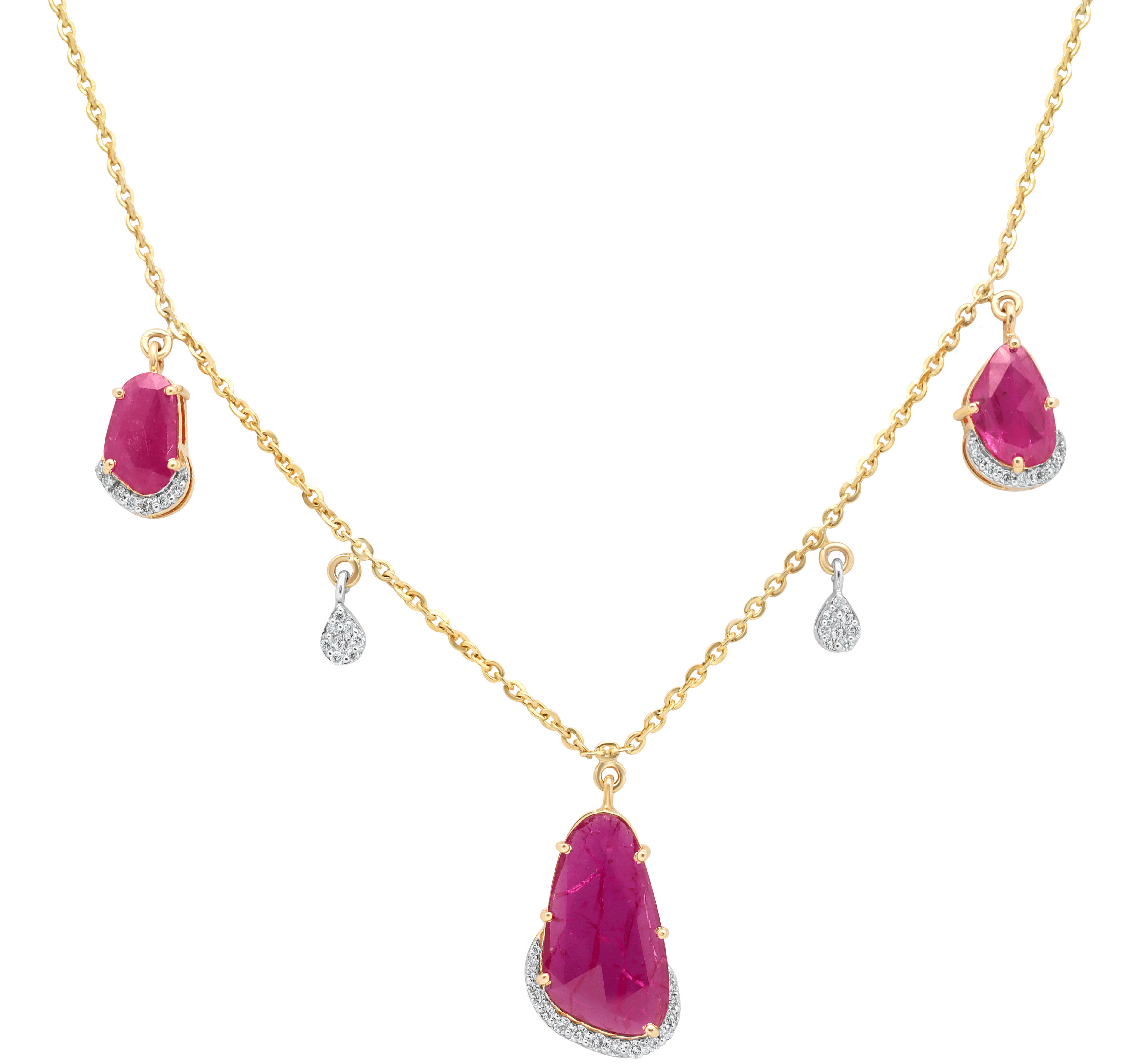 Mohar Rose Cut Flat With Diamond Chain Necklace