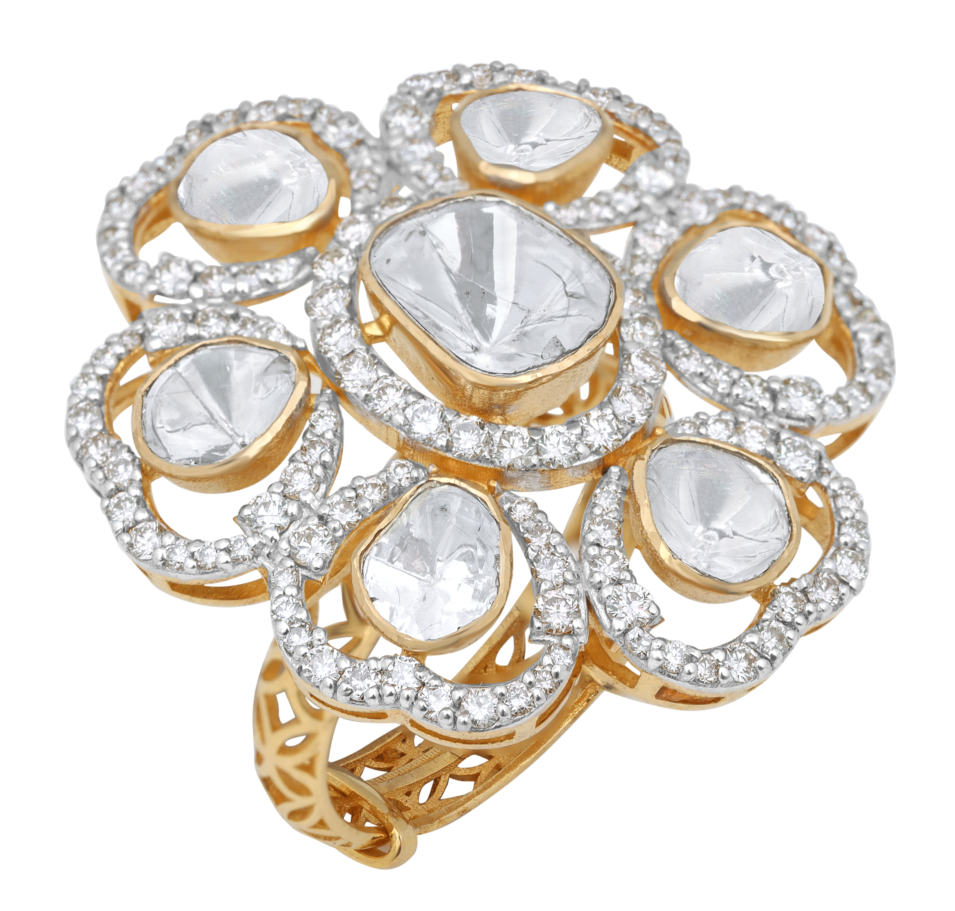 Mohar Diamond Flower Polki Ring