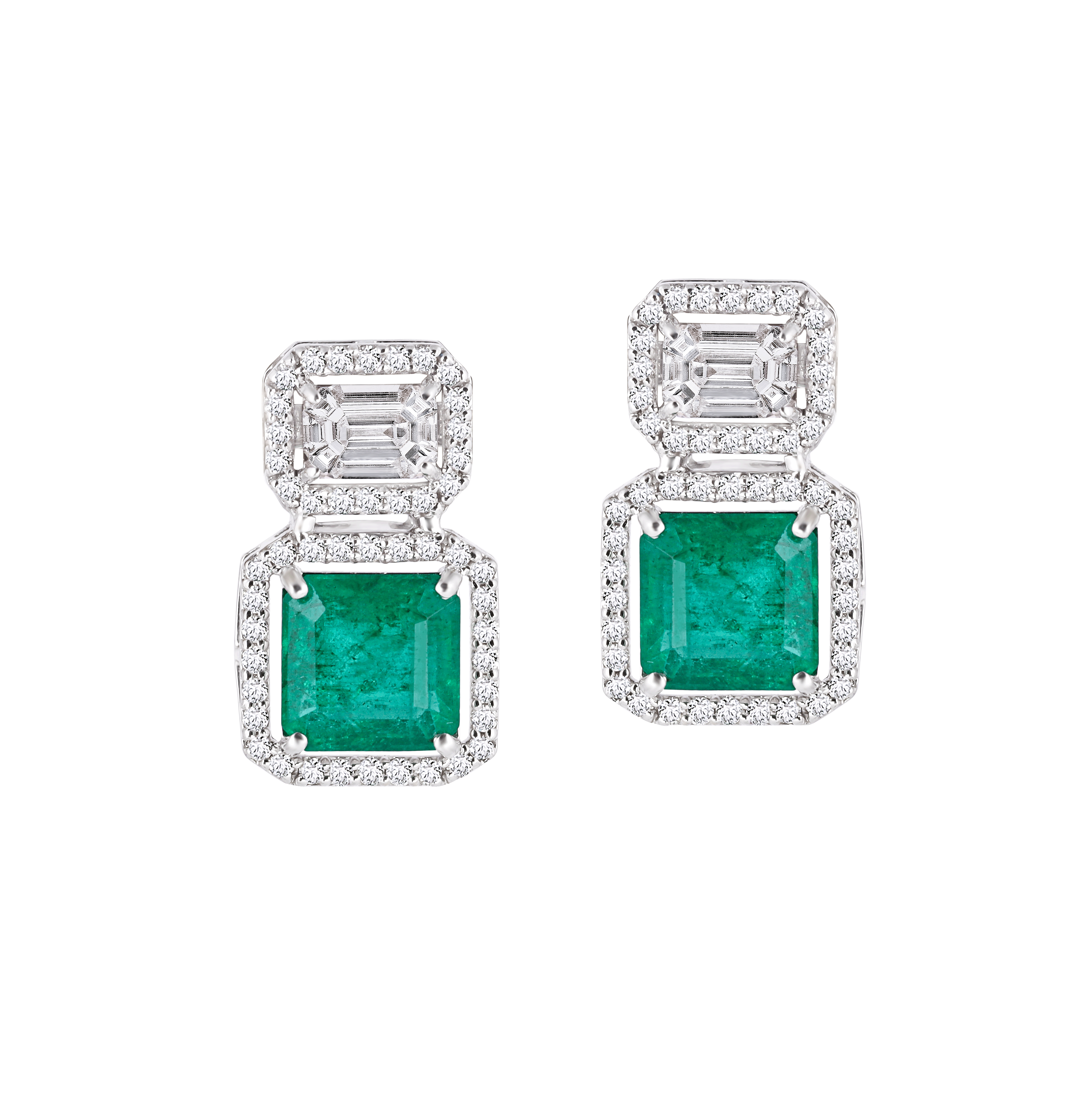 Mohar Diamond & Emerald Drop Studs