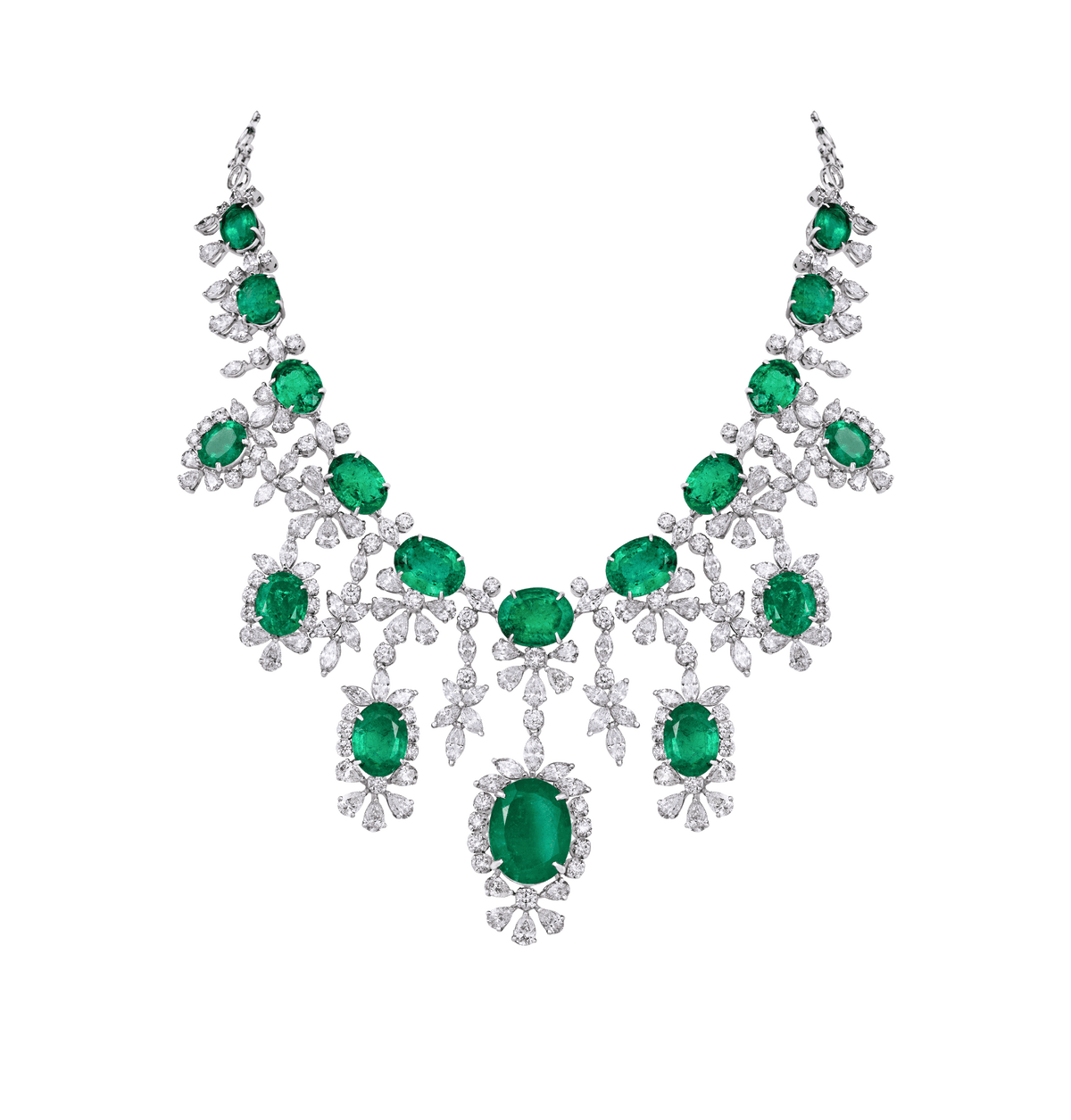 Mohar x Gemfields Emerald & Diamond Blossom Necklace