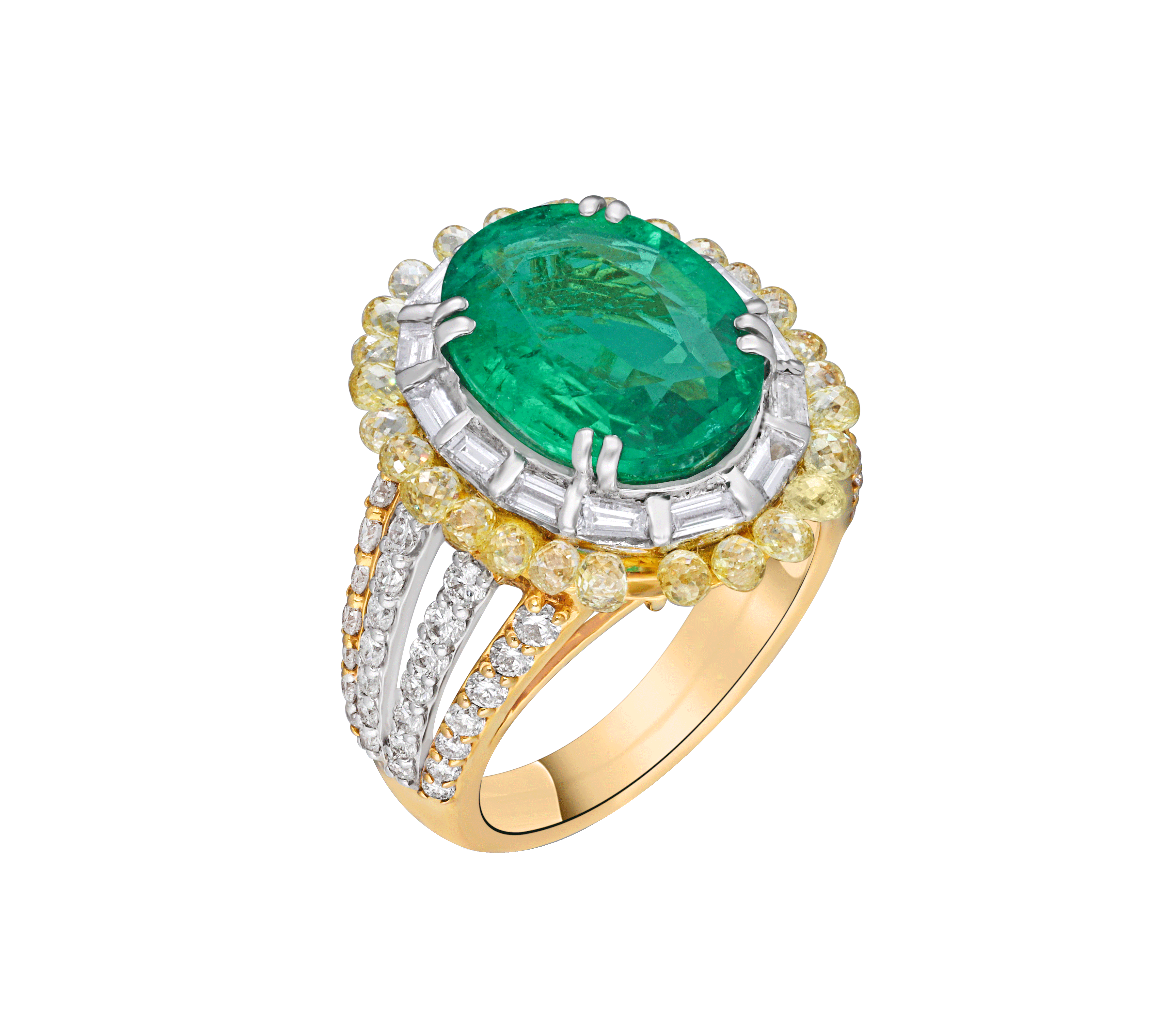 Mohar Emerald and Diamond Serenity Ring