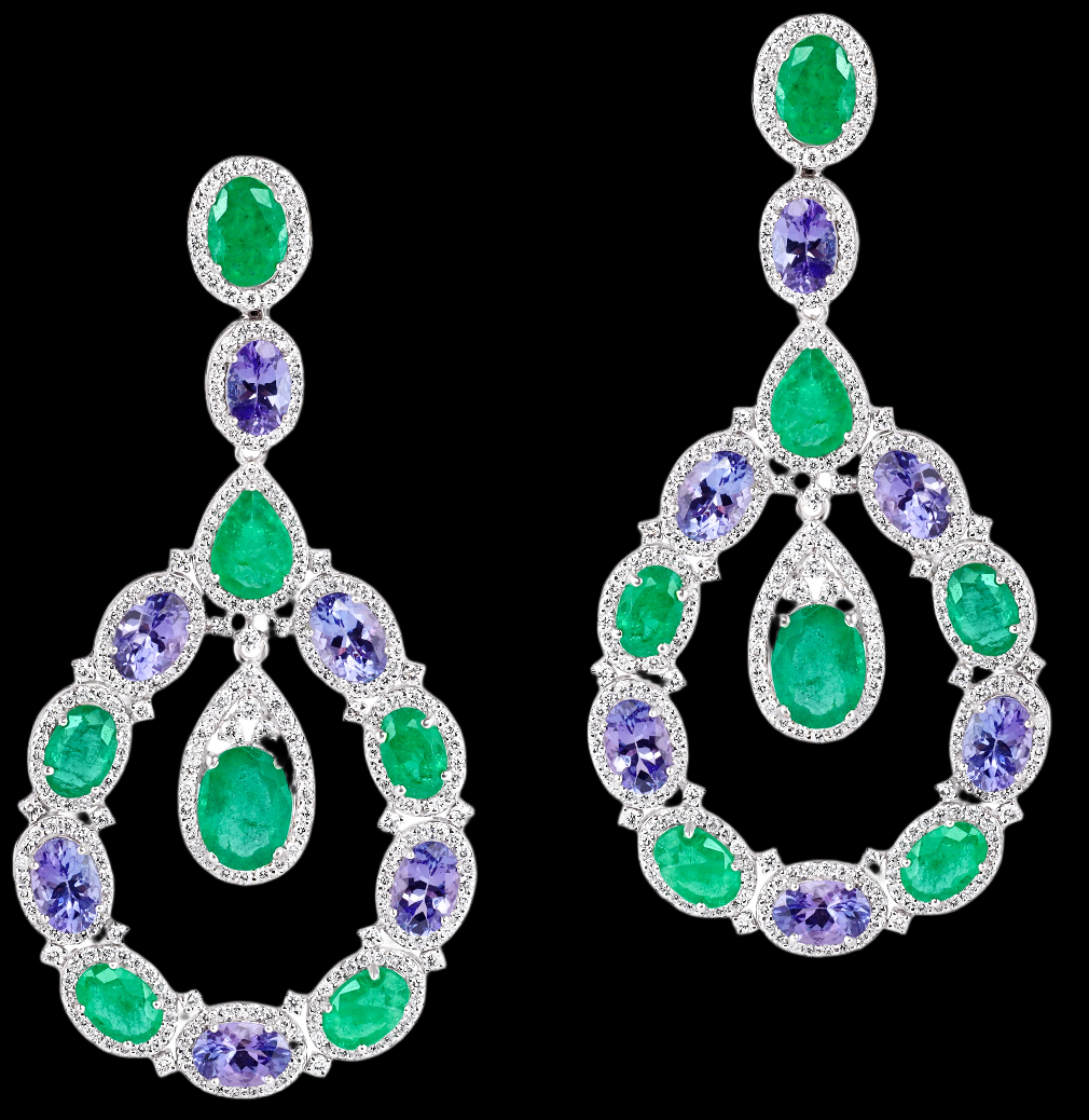 Mohar Emerald & Tanzanite Earring